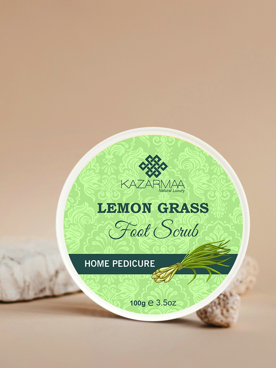 KAZARMAA Lemon Grass Anti Fungal Foot Scrub With Spoon -100g