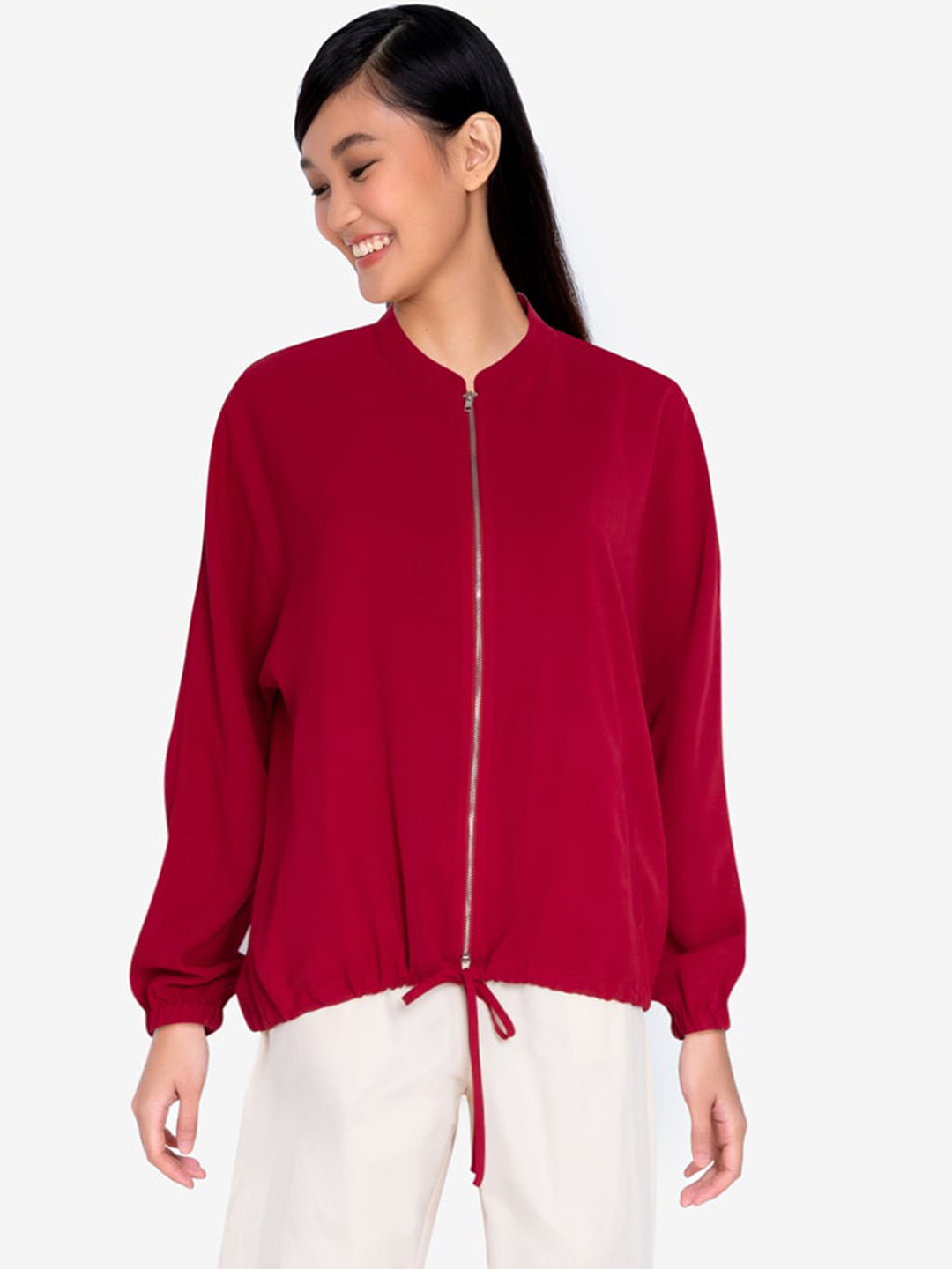 ZALORA BASICS Women Red Solid Tailored Jacket