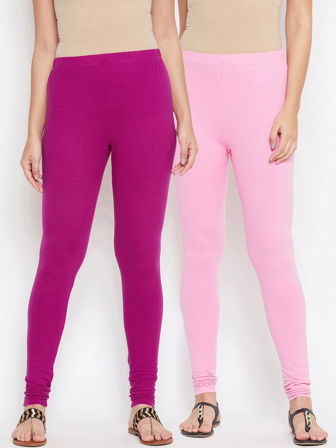 Bitterlime Pack of 2 Solid Churidar Length Legging