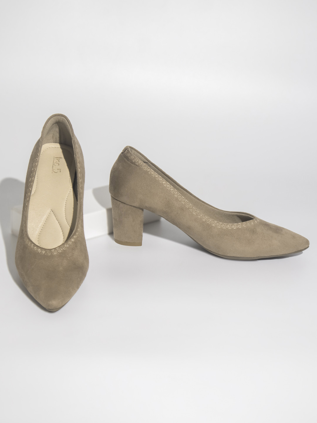 Inc 5 Women Brown Party Block Pumps