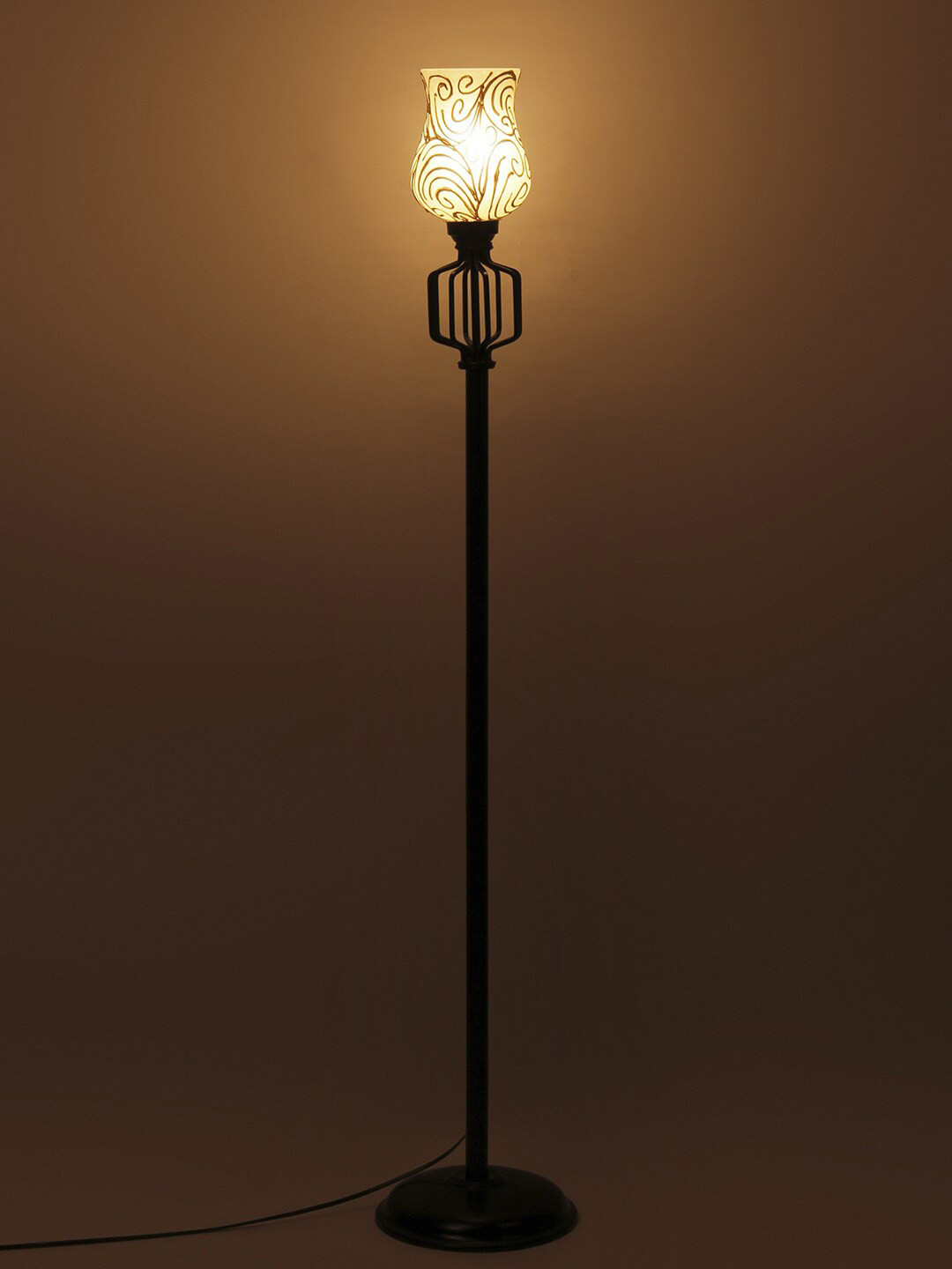 Devansh Gold & Black Iron Floor Lamp With Shade