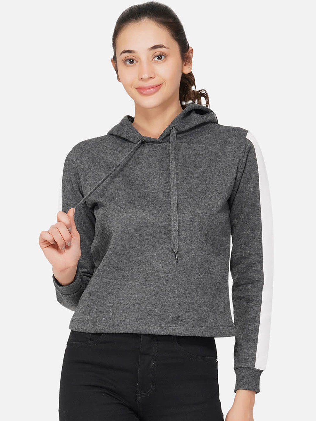 NEU LOOK FASHION Women Charcoal Sweatshirt
