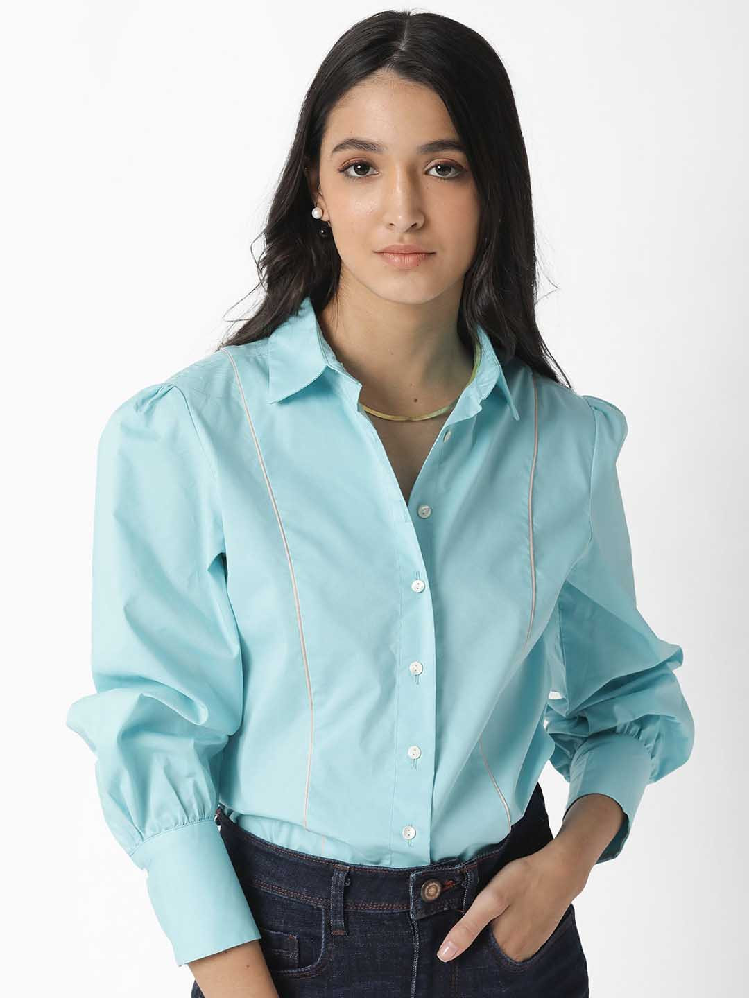 RAREISM Blue Shirt Style Top