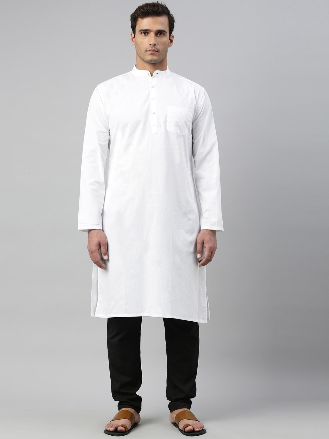 WHITE HEART Men White Romance Kurta