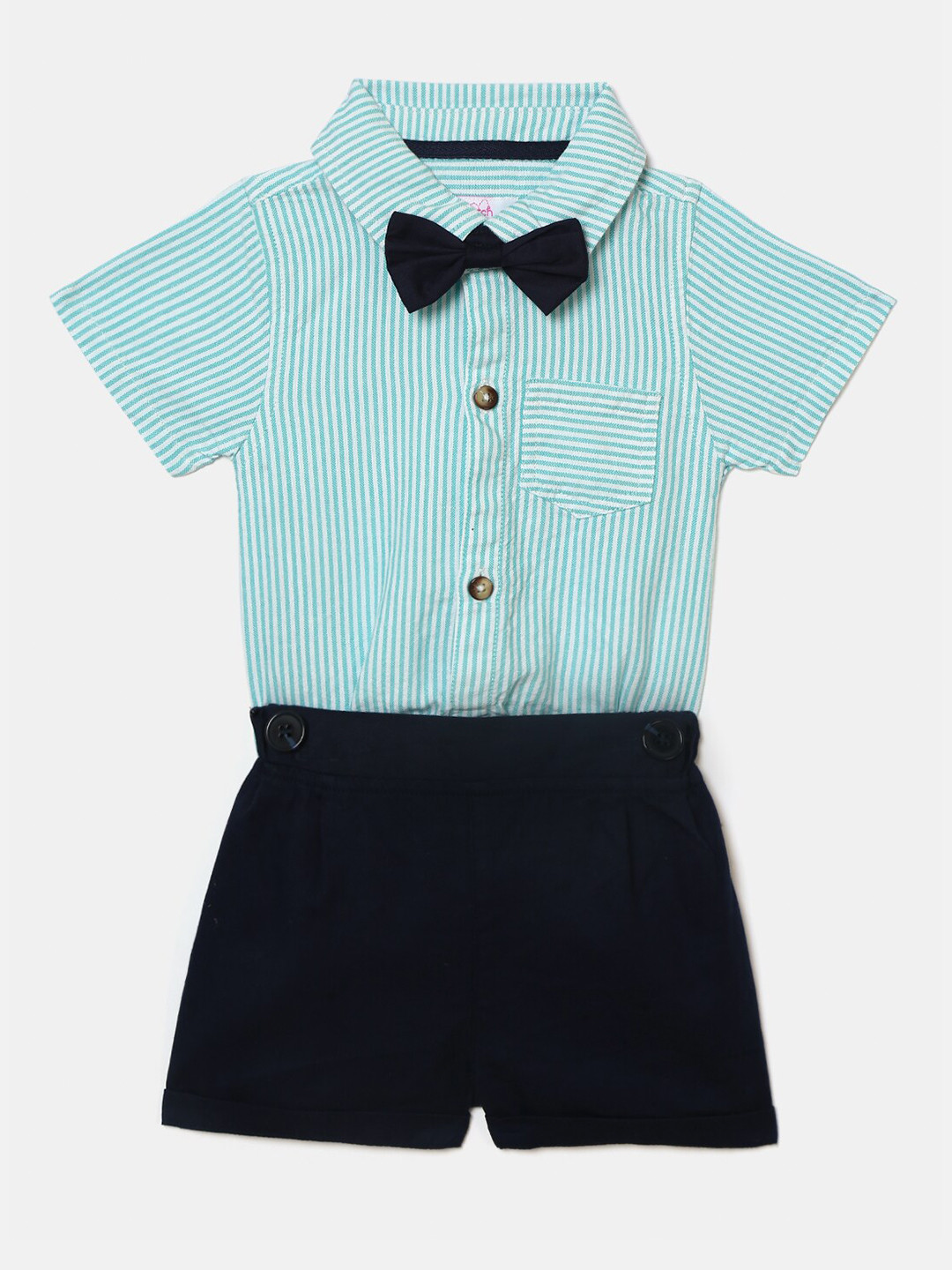 Hopscotch Boys Blue & Black Shirt & Shorts