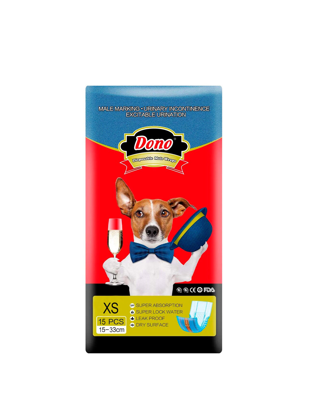 Emily pets Disposable Male-Dogs Jeans Diapers (XS,26)