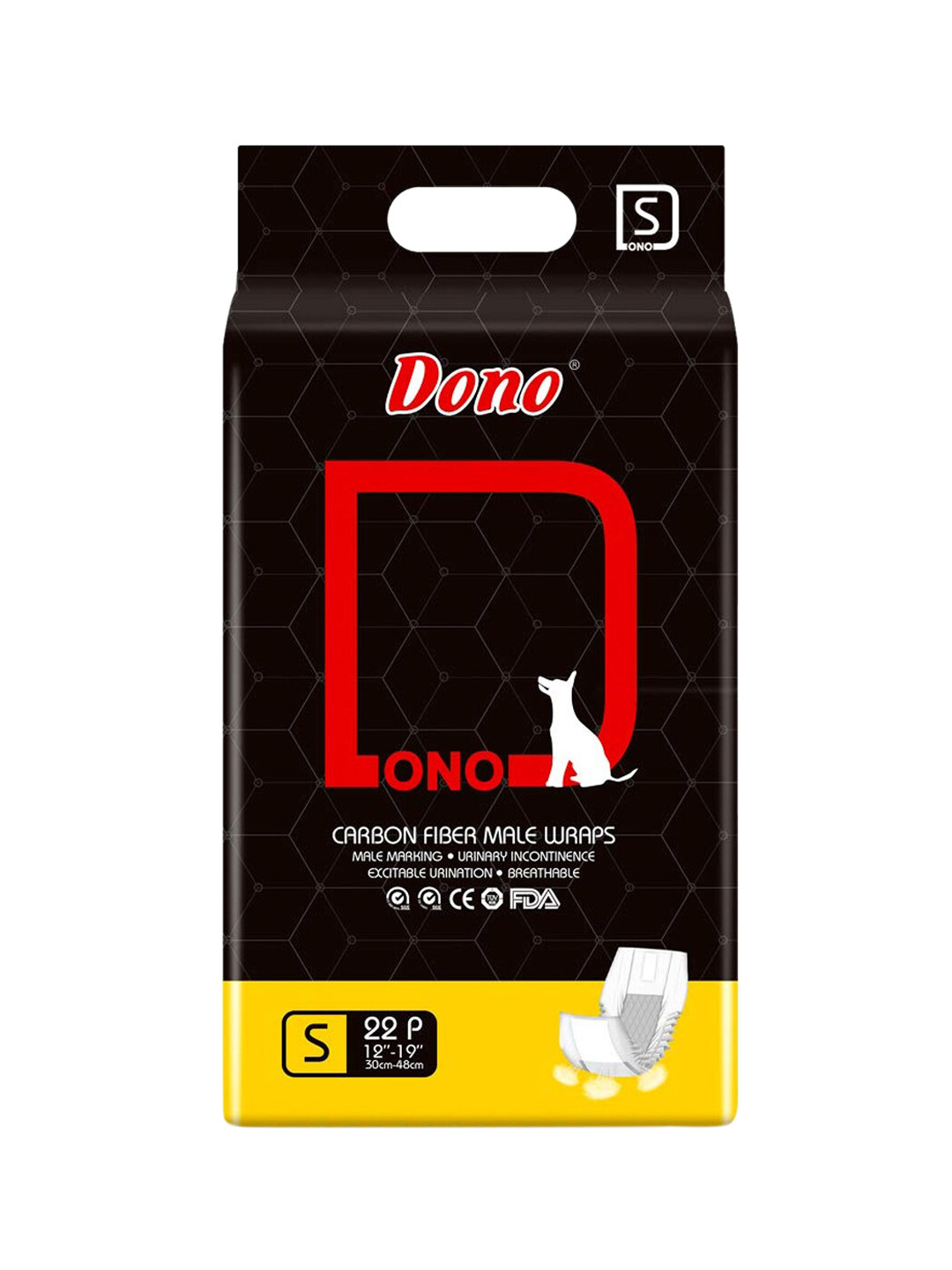 Emily pets White 22 Pc Disposable Male Dog Diapers with Carbon Technology