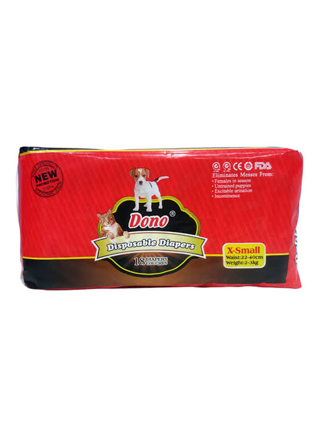 Emily pets Set Of 18 White & Pink Disposable Puppy Diapers