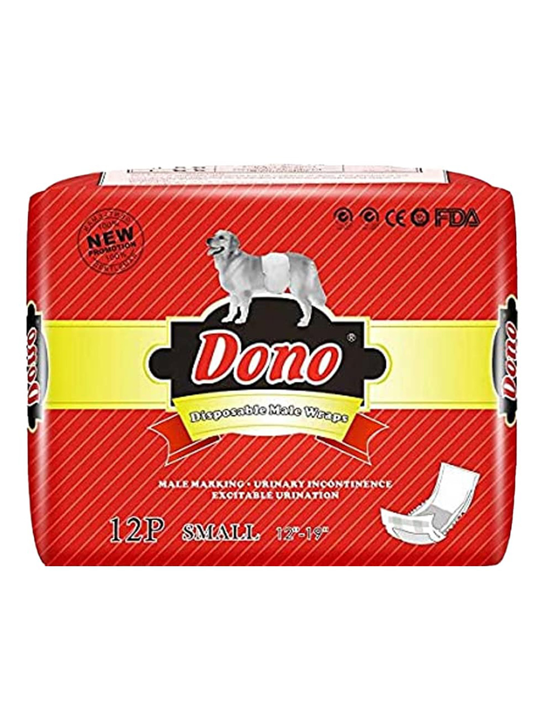 Emily pets Set Of 12 White & Blue Disposable Male Wraps Dog Diapers