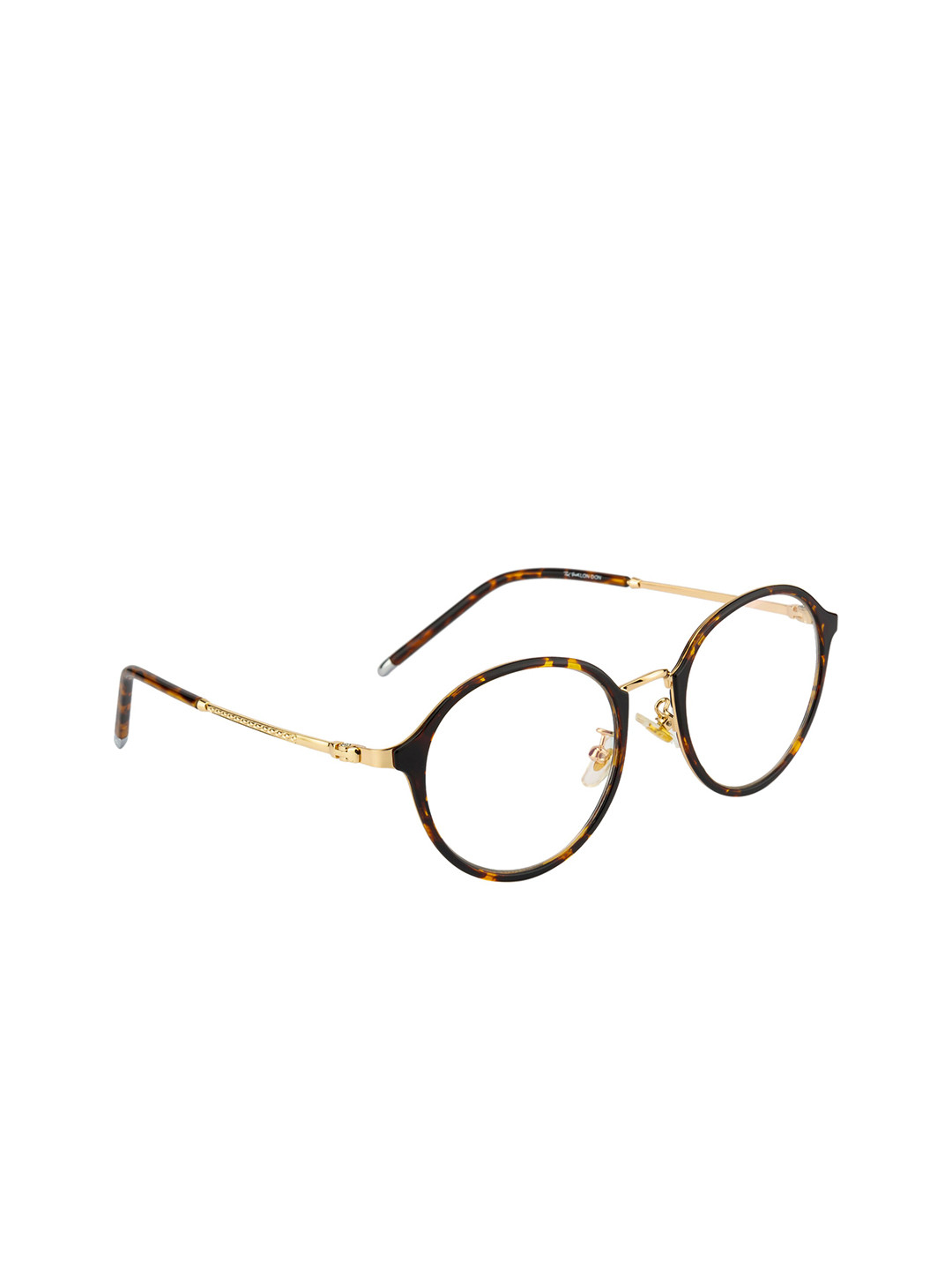 Ted Smith Unisex Brown & Gold-Toned Full Rim Round Frames TSD-TR-9300_C19