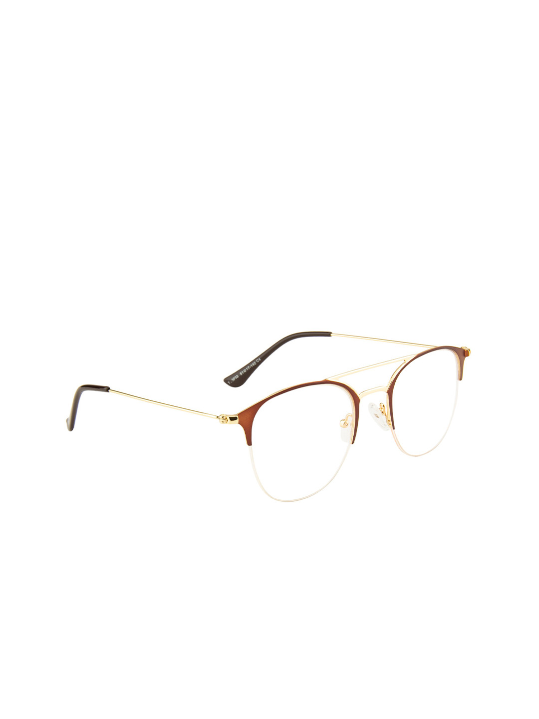 Ted Smith Adult Brown Half Rim Aviator Frames