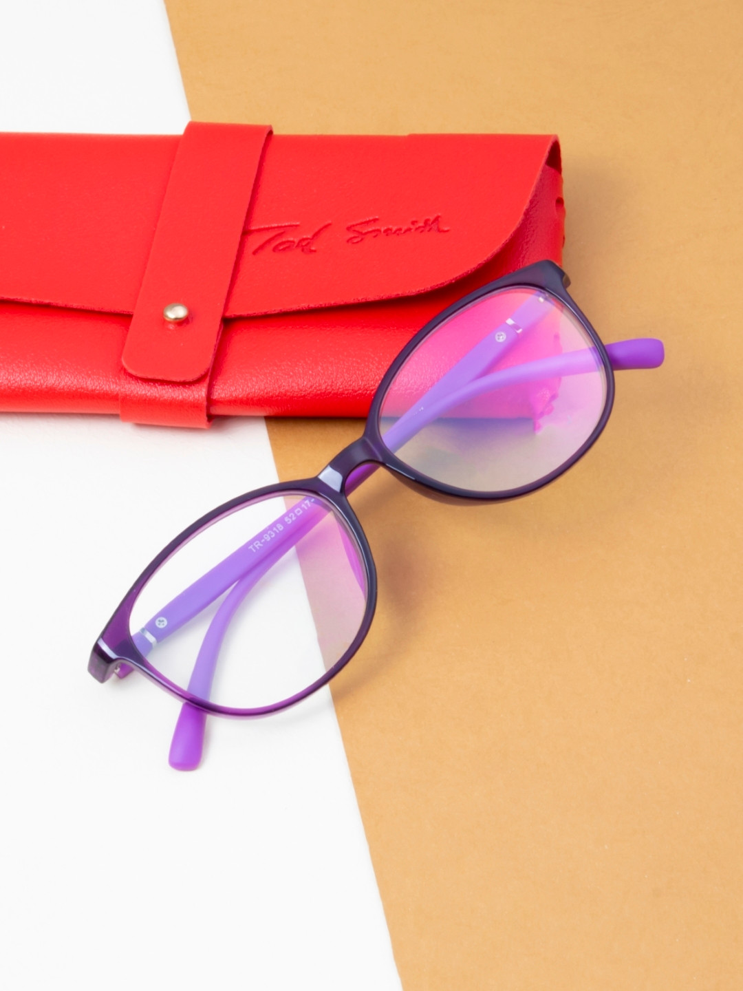 Ted Smith Unisex Purple Full Rim Square Frames Eyeglasses