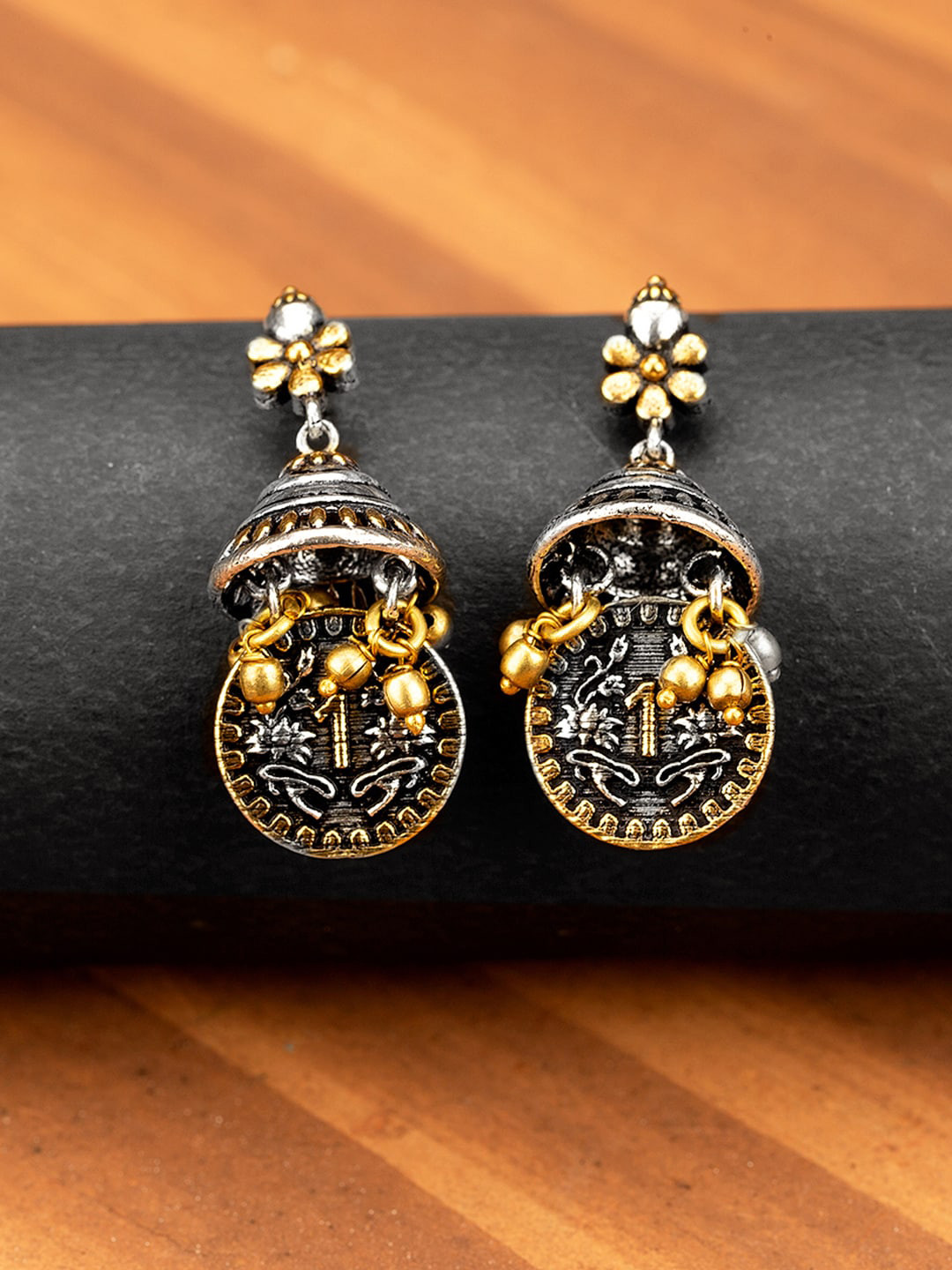 Gullak Antique Jhumka Style Earrings