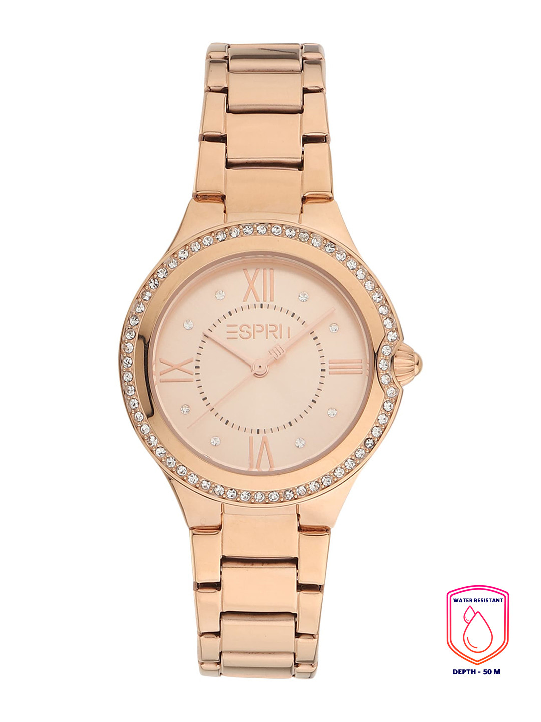 ESPRIT Women Rose Gold-Toned Stainless Steel Analogue Watch ES1L263M0075