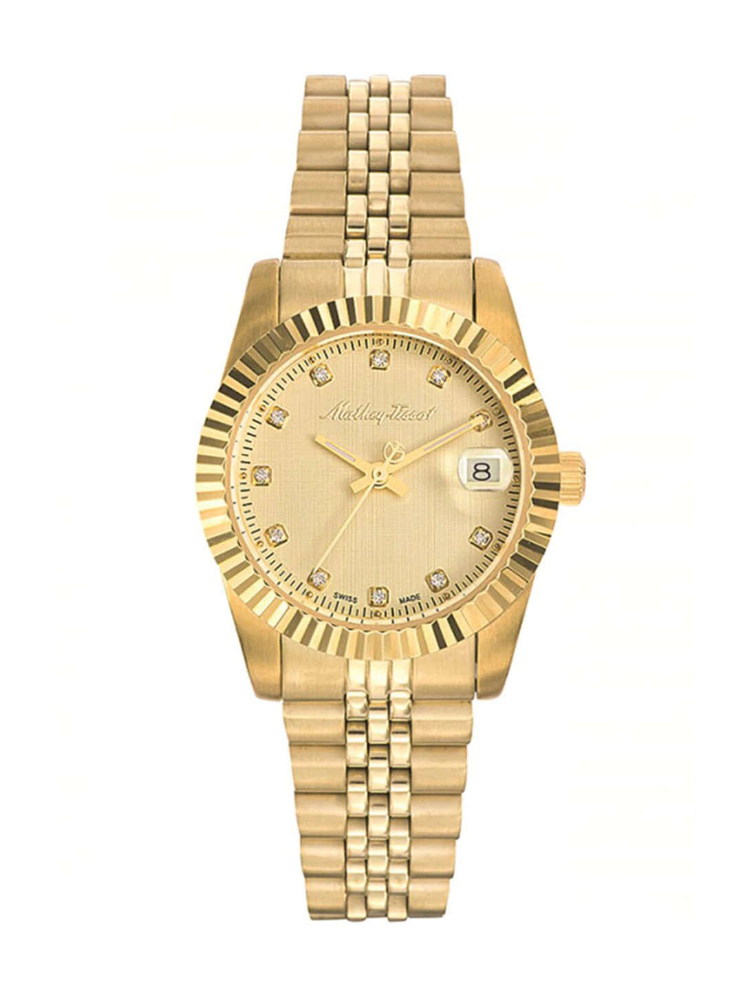 Mathey-Tissot Women Swiss Made Analog Gold Dial Watch D810PDI