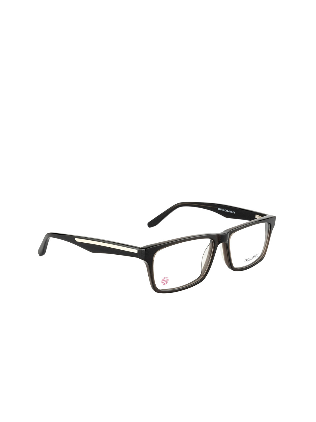 Gold Berg Unisex Black Full Rim Rectangle Frames Eyeglasses