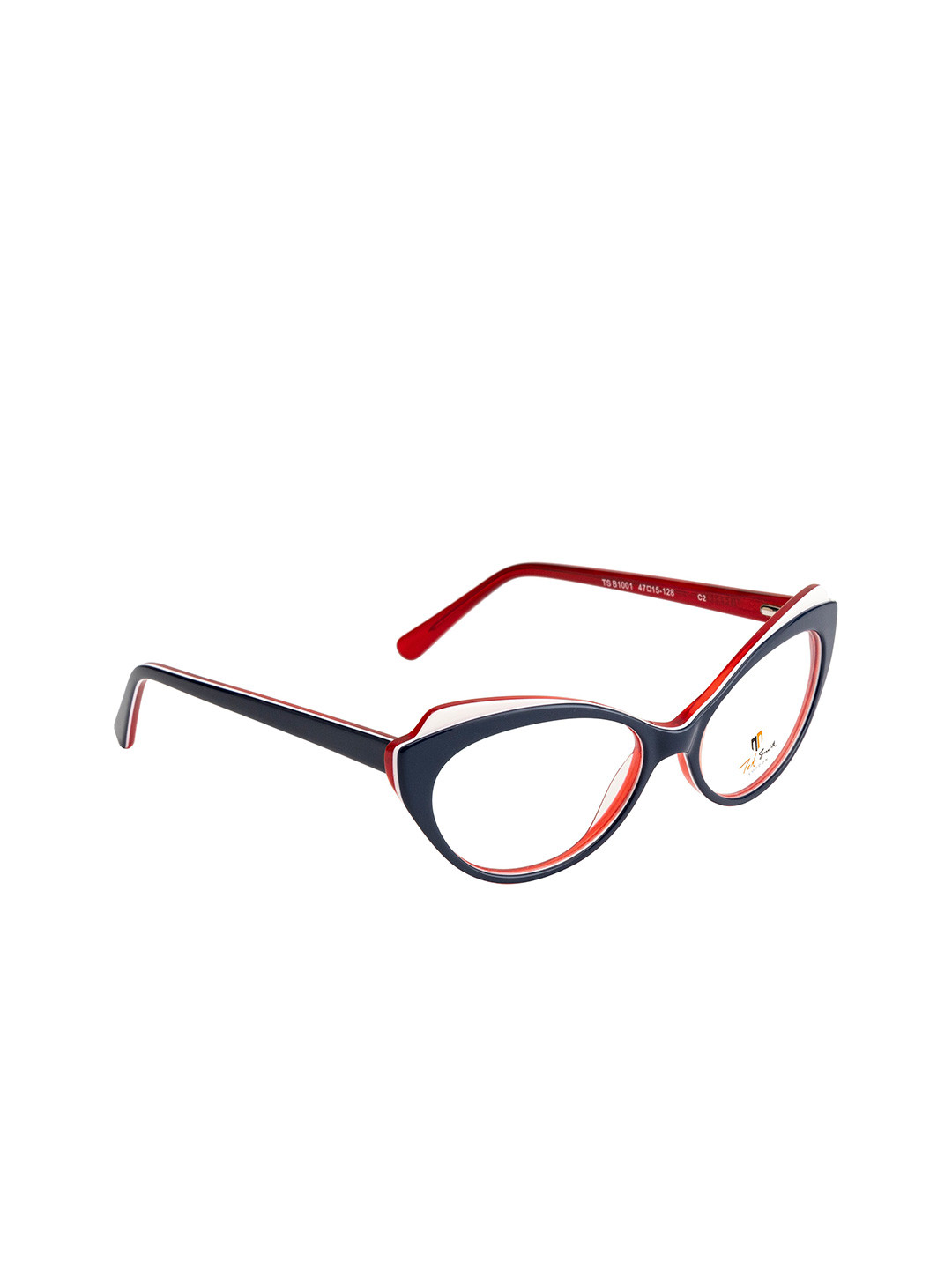 Ted Smith Women Blue & Red Solid Full Rim Cateye Frames TSD-B1001_C2