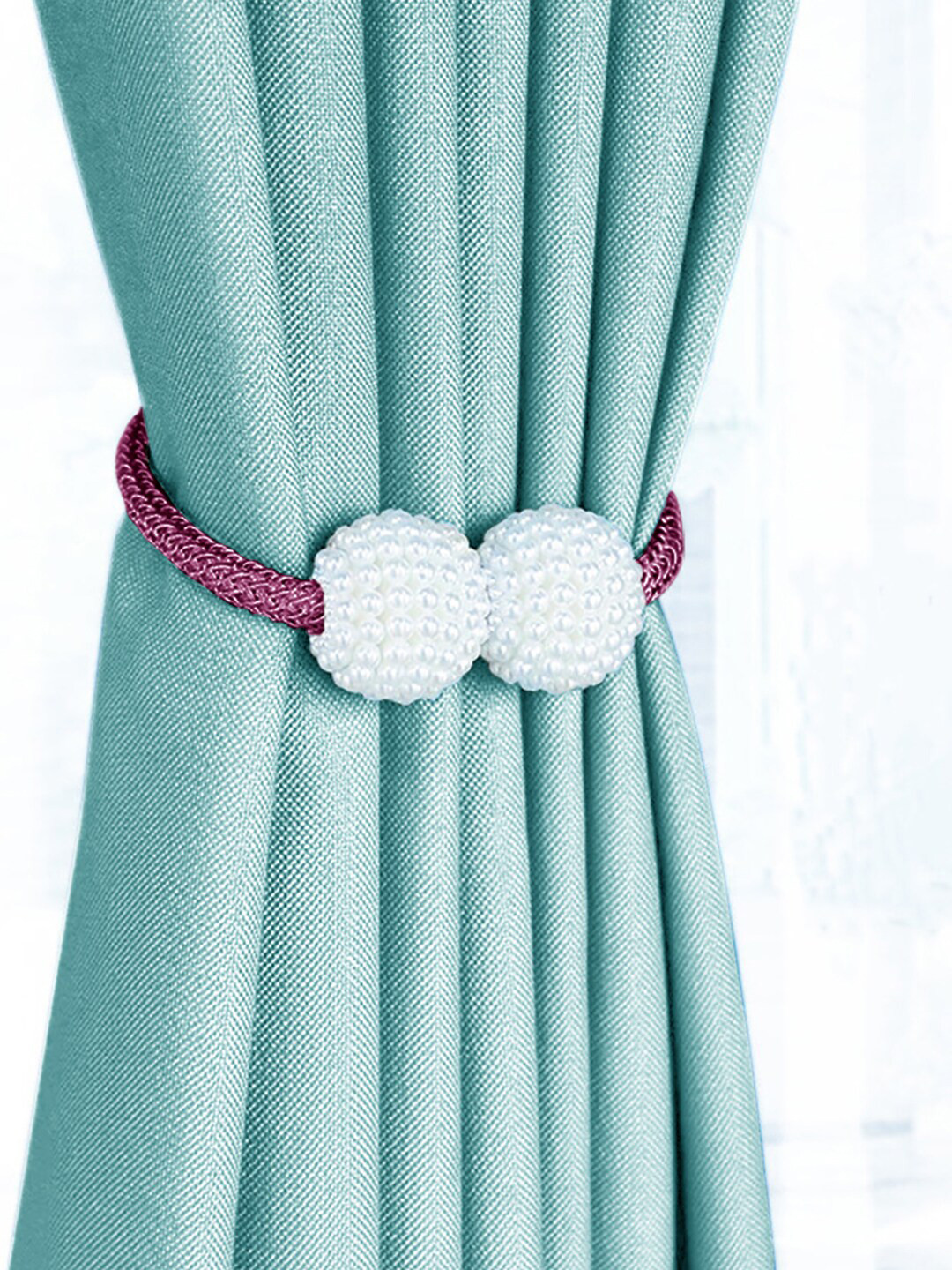 Story@home Set Of 2 Magenta Curtain Tie-Backs