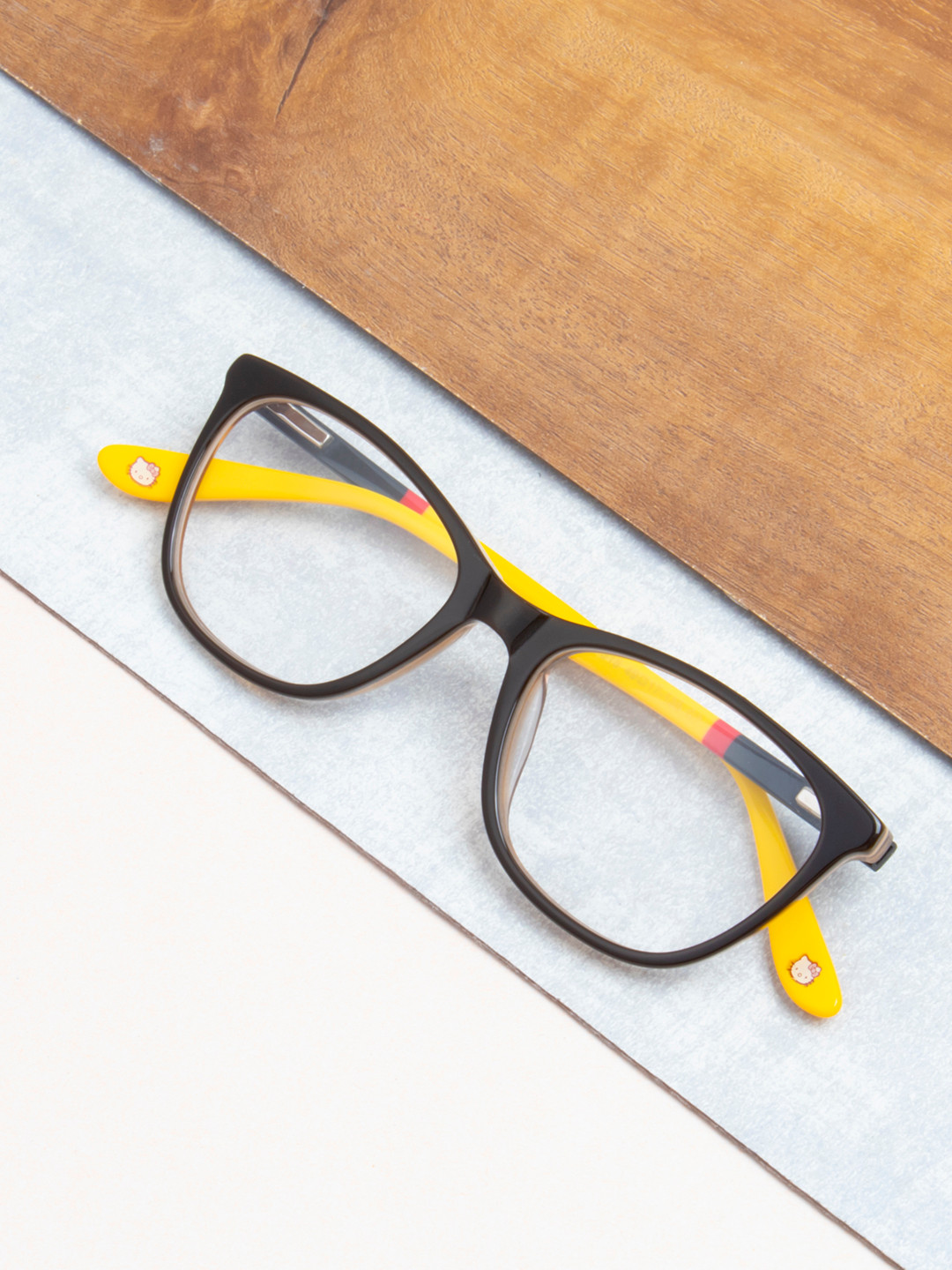 Ted Smith Women Brown & Yellow Full Rim Cateye Frames Eyeglasses