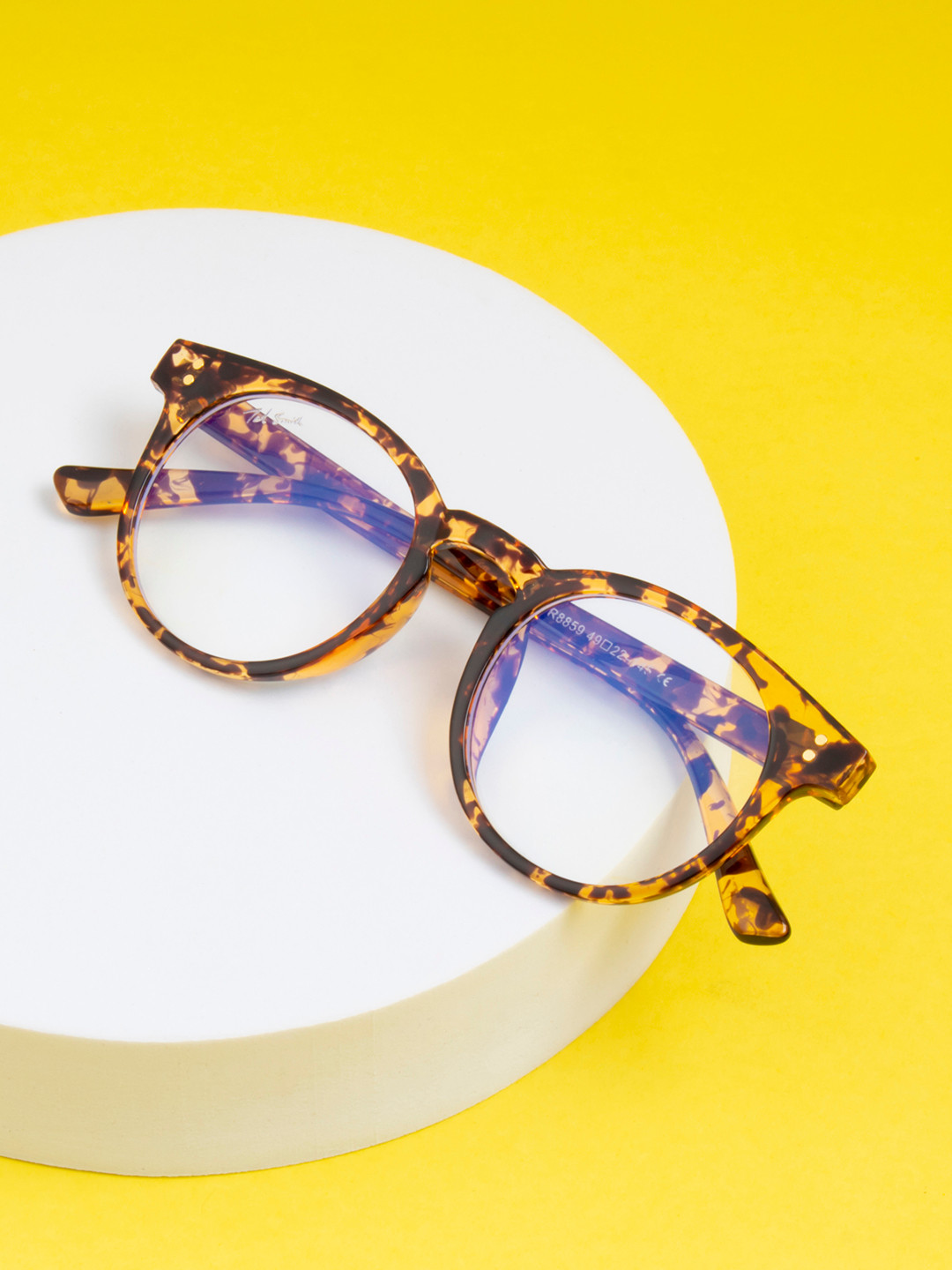 Ted Smith Unisex Brown Round Frames  with Blue-Light Blocking Computer Glasses