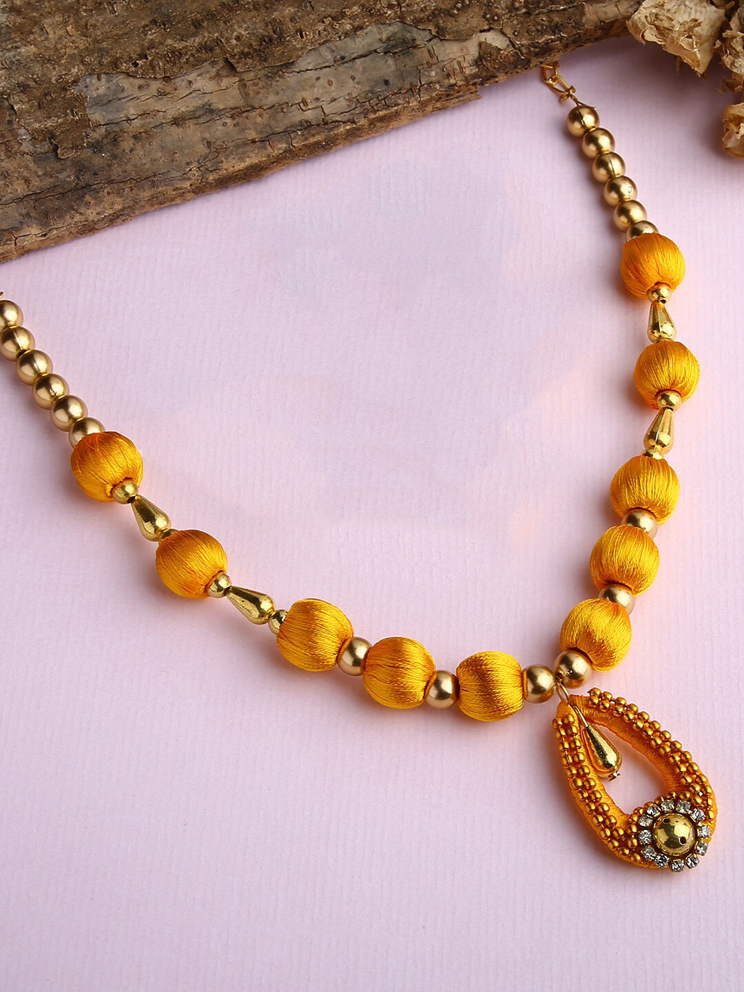 AKSHARA Gold-Plated Silk Thread Necklace