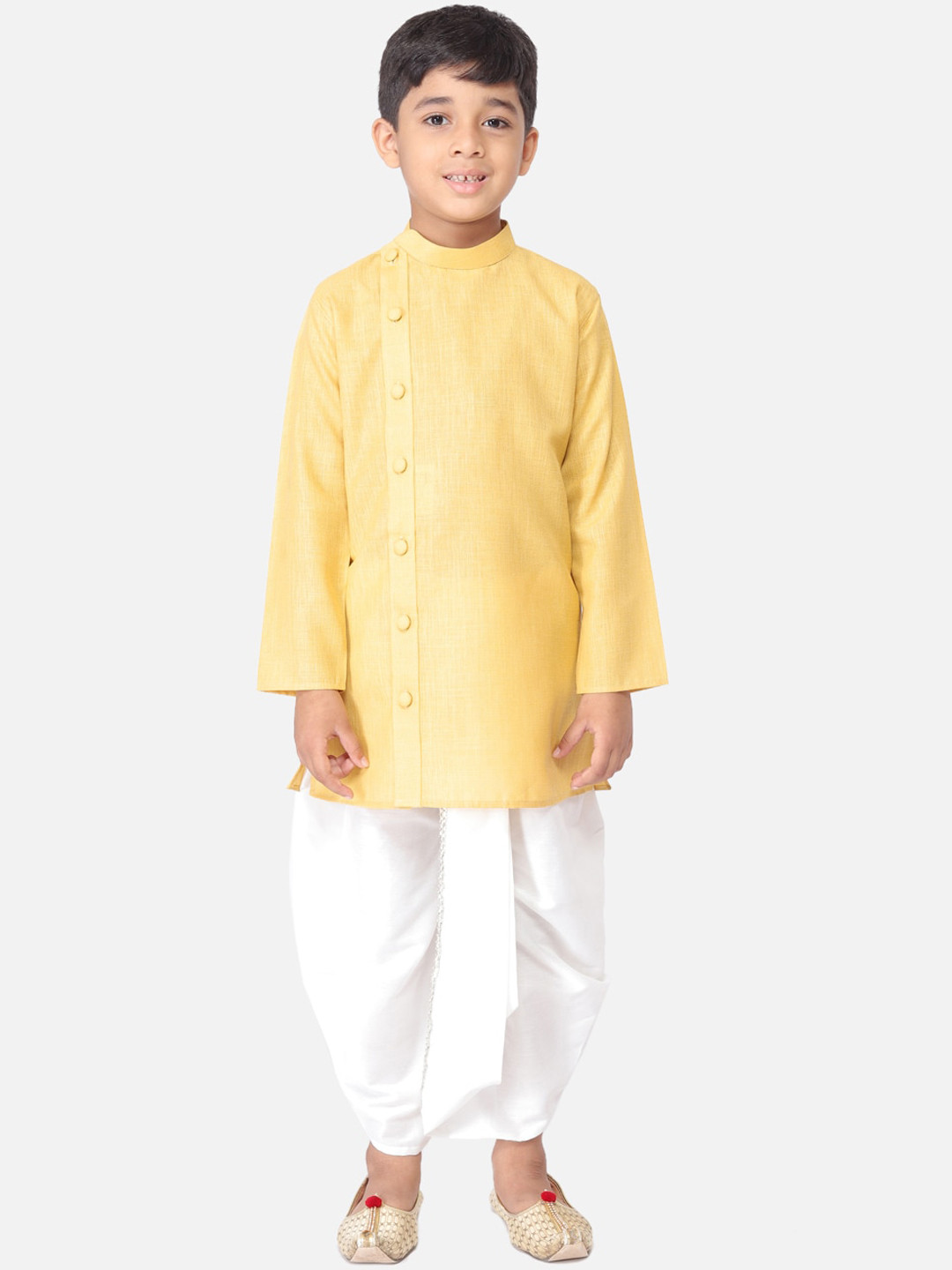 TABARD Boys Yellow Thread Work Kurta