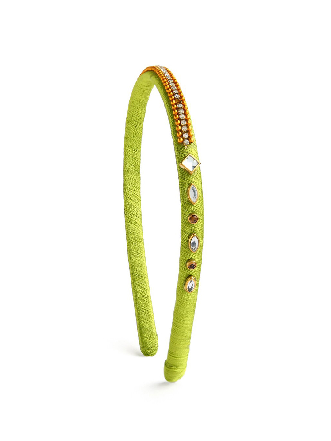 AKSHARA Girls Green Embelished Hairband