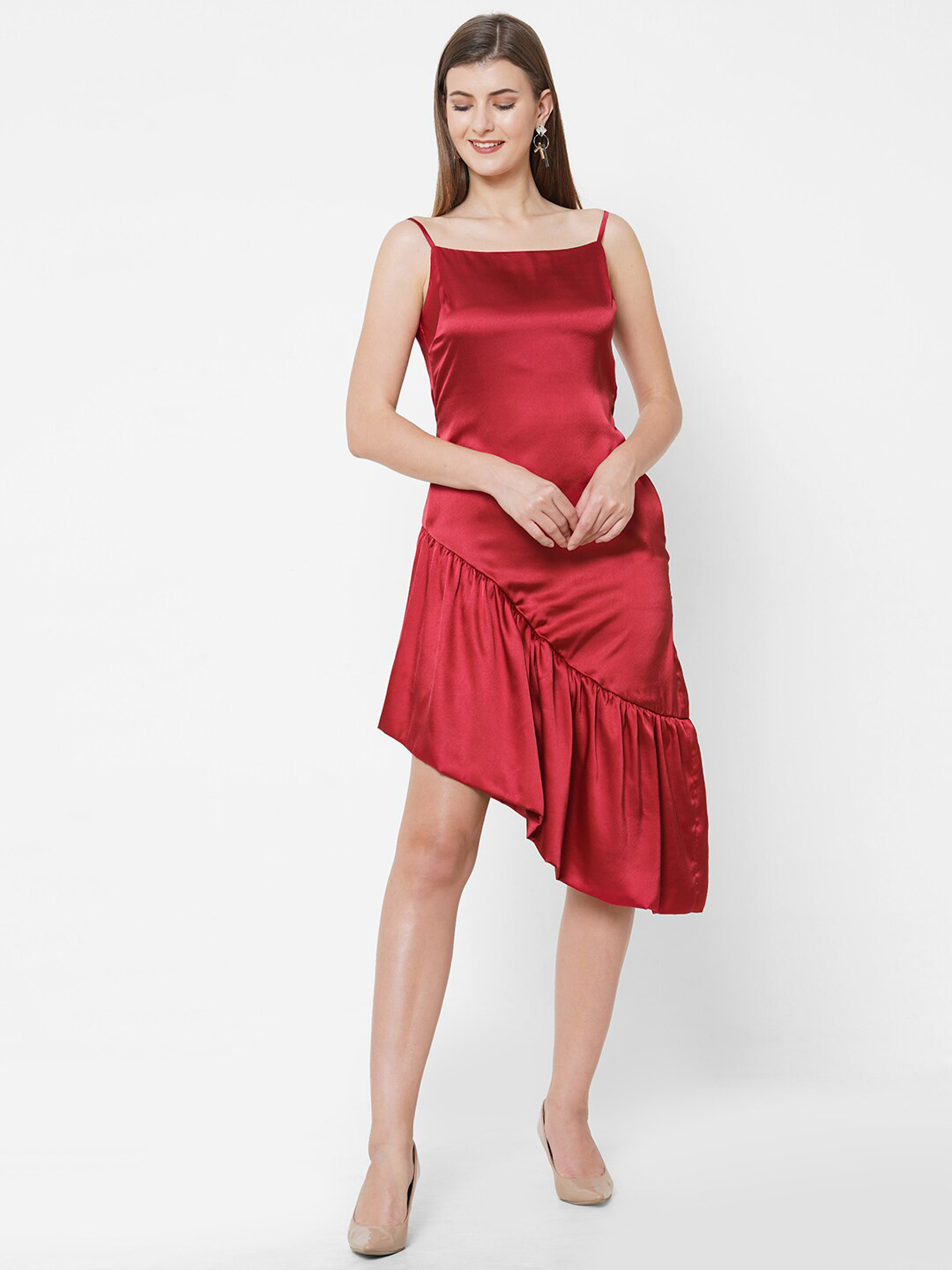 MISH Red Satin Sheath Dress