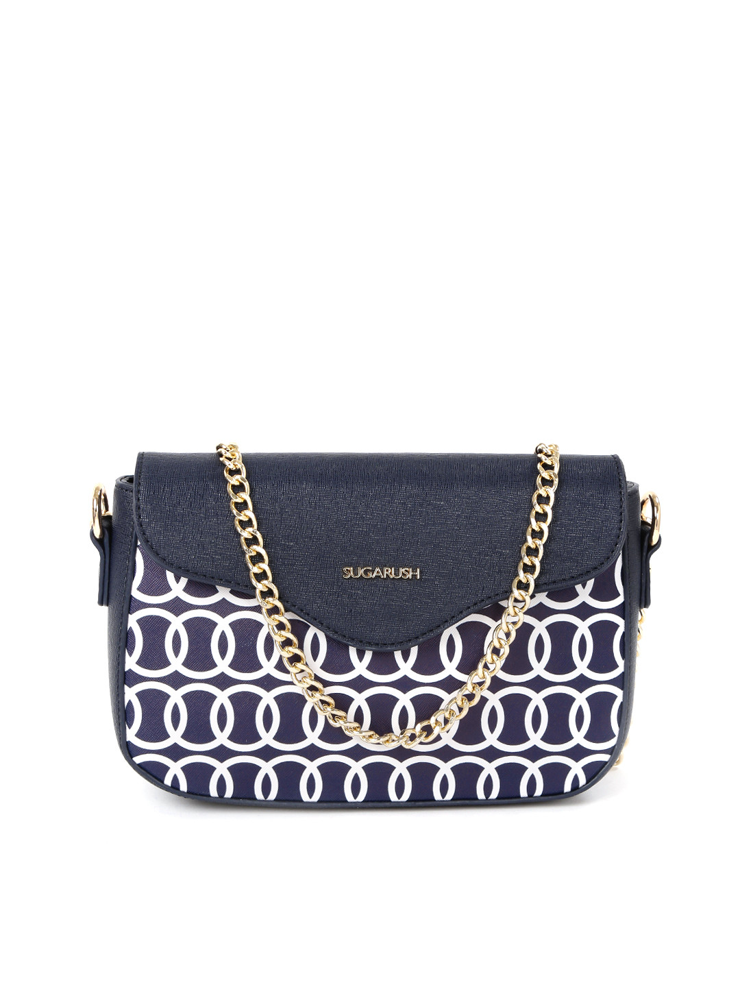 Sugarush Women Navy Printed Sling Bag