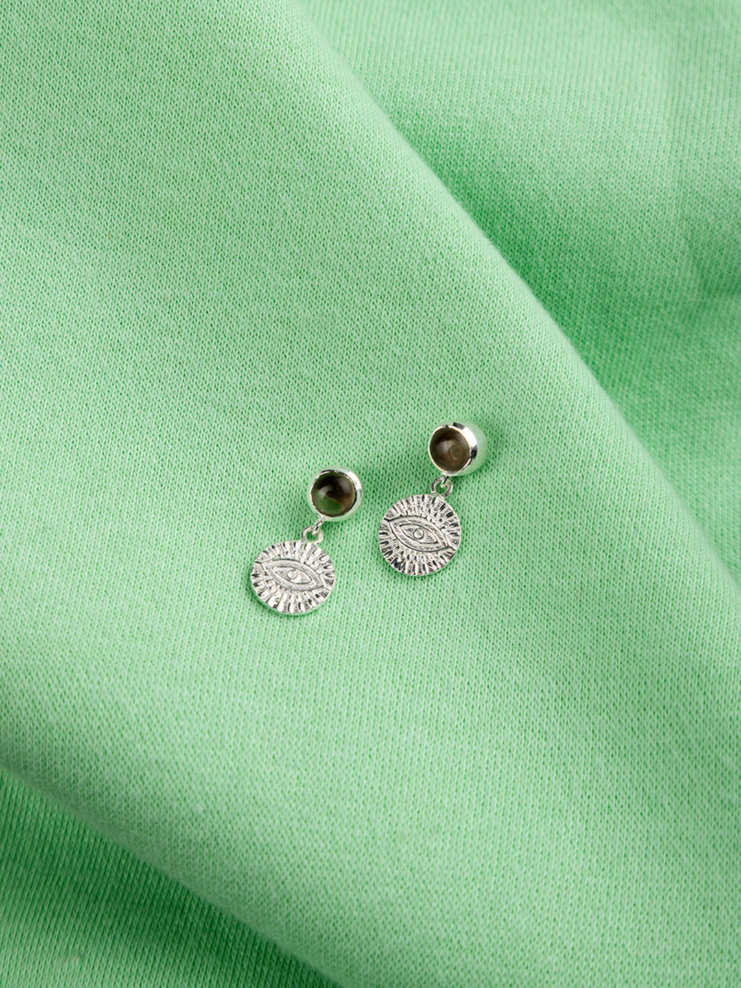 ExclusiveLane Silver-Toned Contemporary Studs Earrings