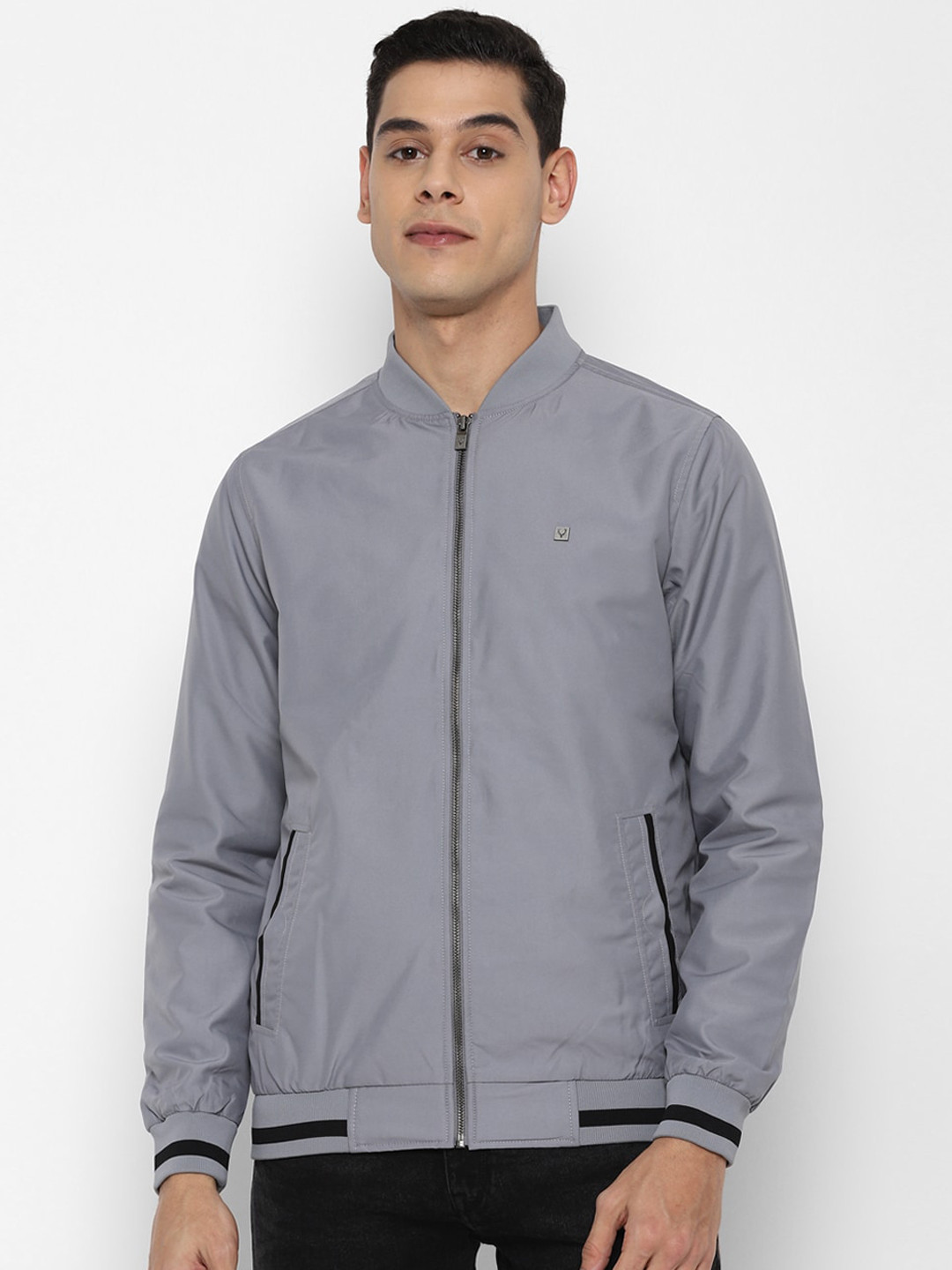 Allen Solly Sport Men Grey Bomber Jacket