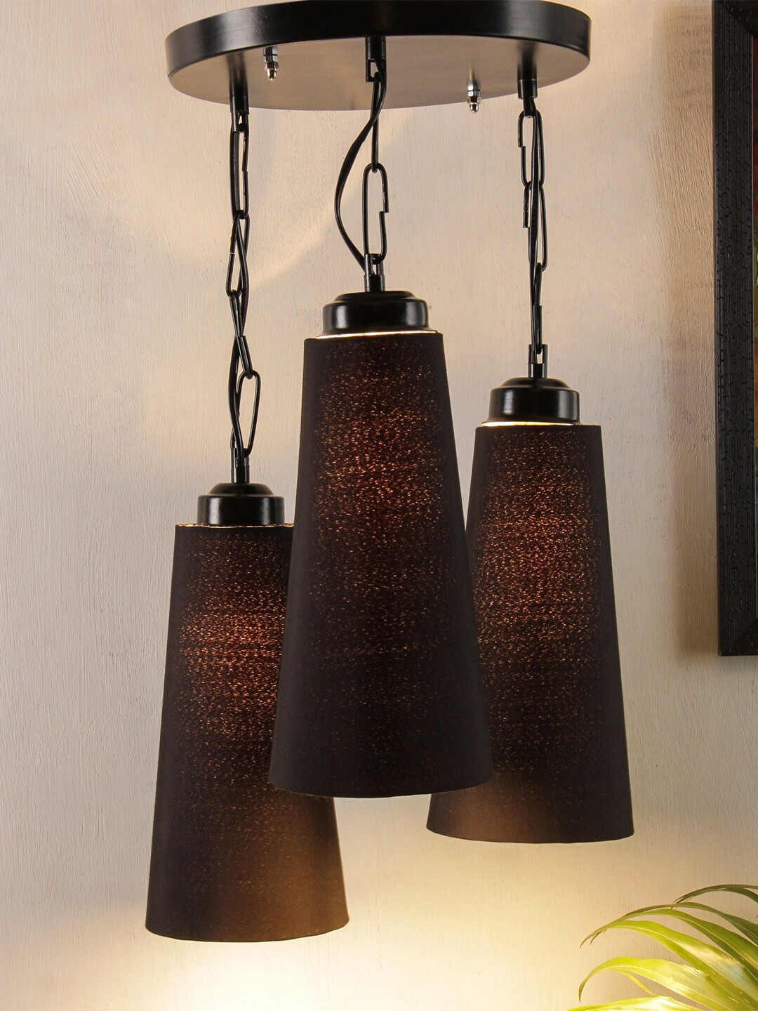 Devansh Black Conical Cluster Ceiling Lamp