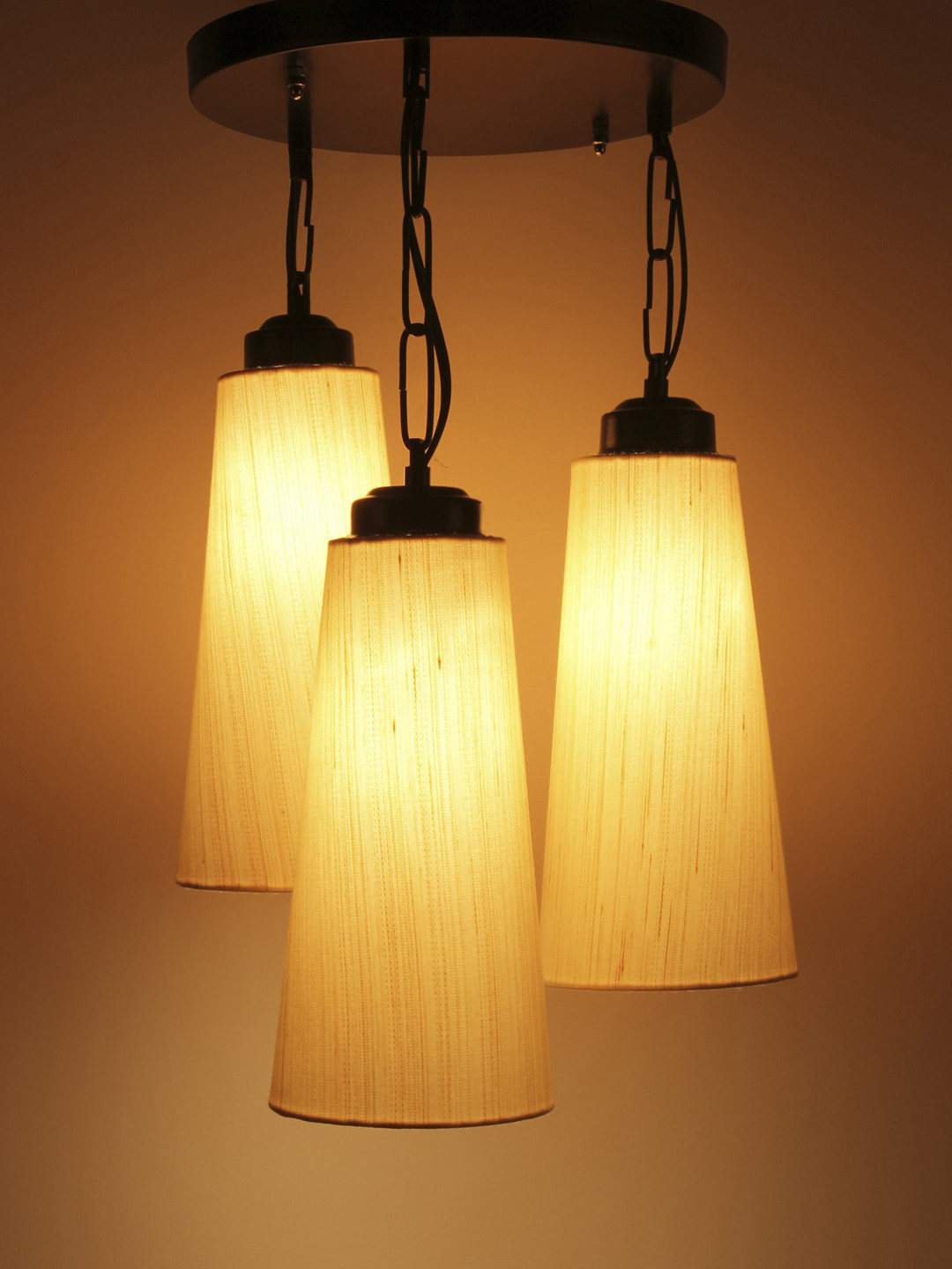 Devansh Off White Conical Cluster Khadi Hanging Lamp