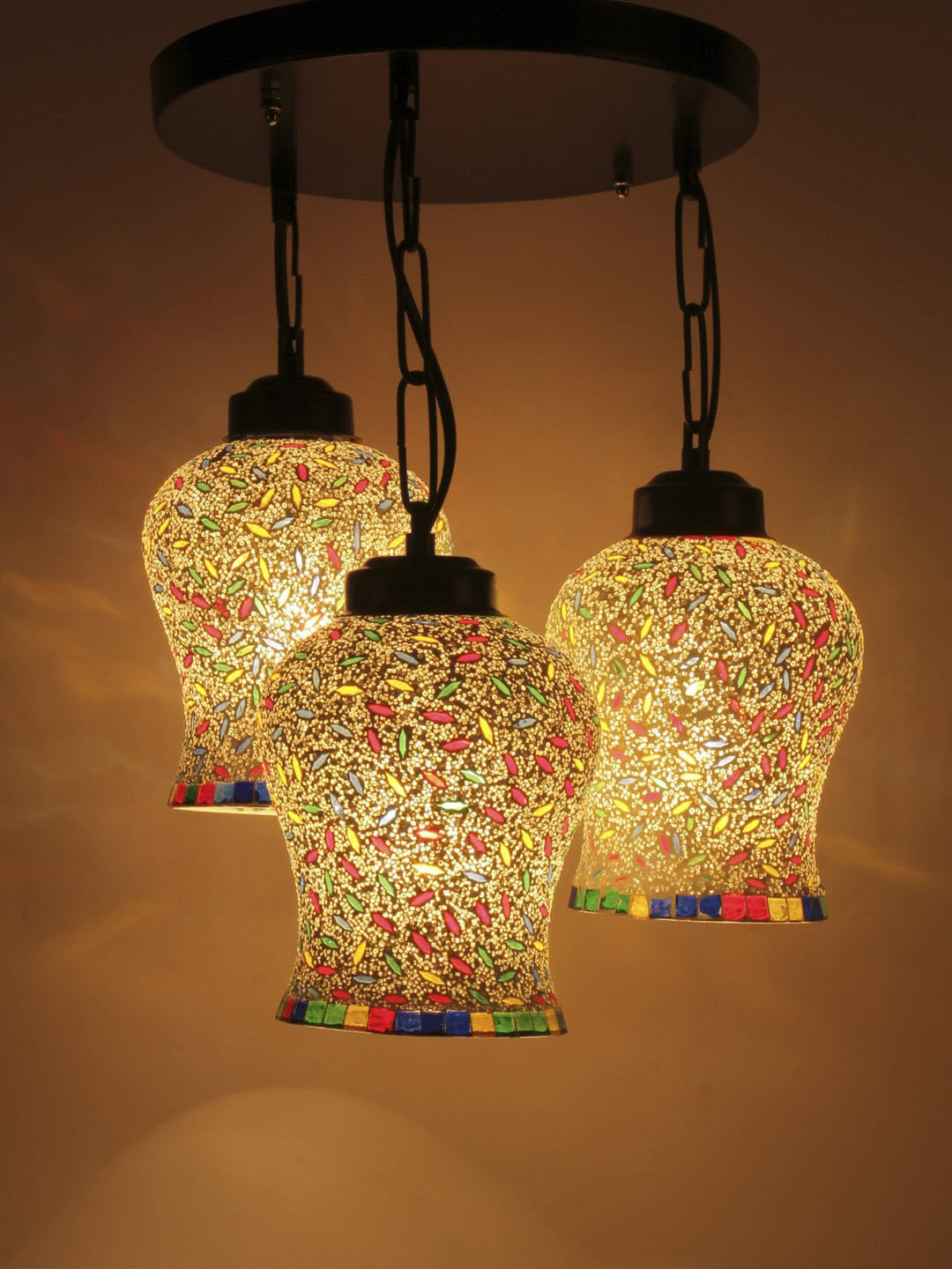 Devansh Multi Mosaic Glass Ceiling Lamp