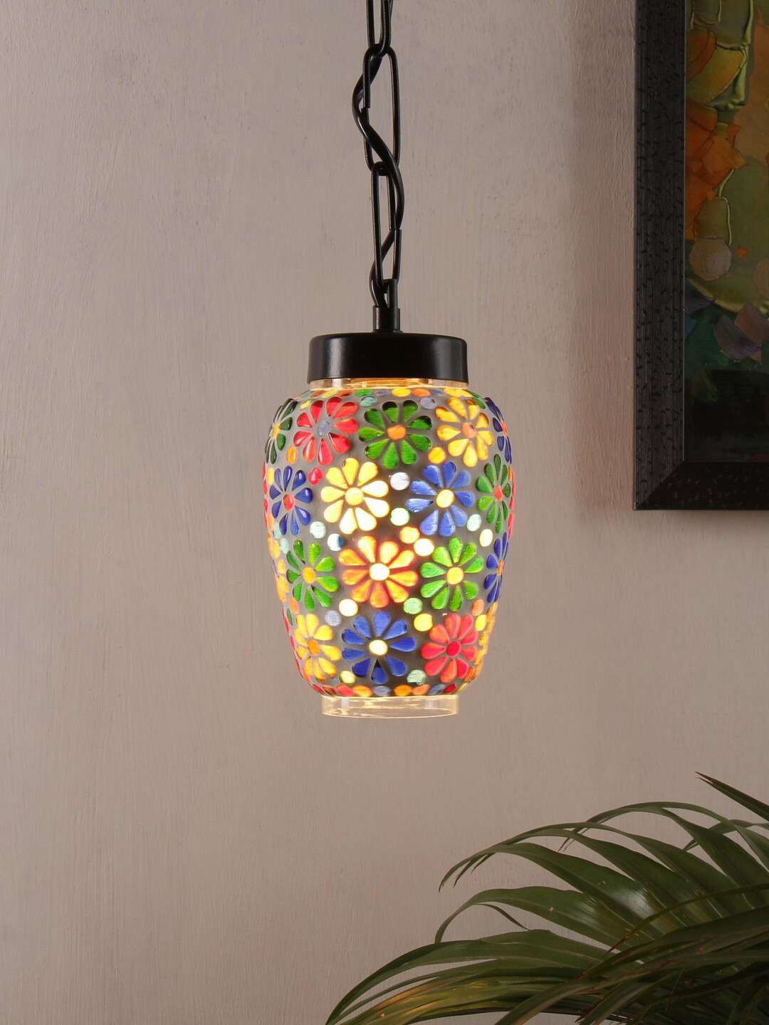 Devansh Multi Mosaic Glass Ceiling Lamp