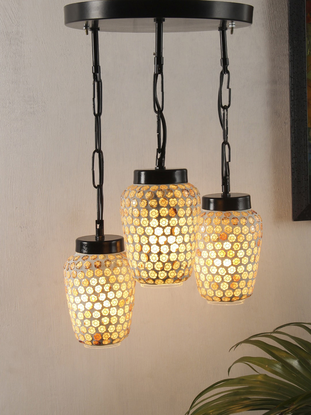 Devansh Multi Mosaic Glass Ceiling Lamp