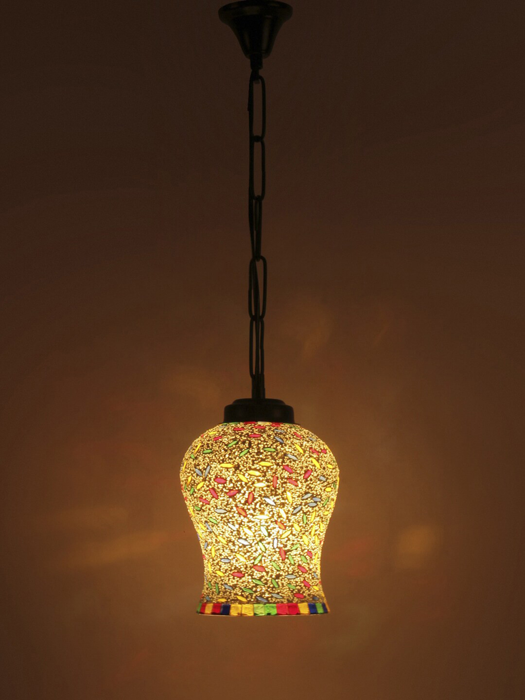 Devansh Multicoloured Mosaic Glass Ceiling Lamp