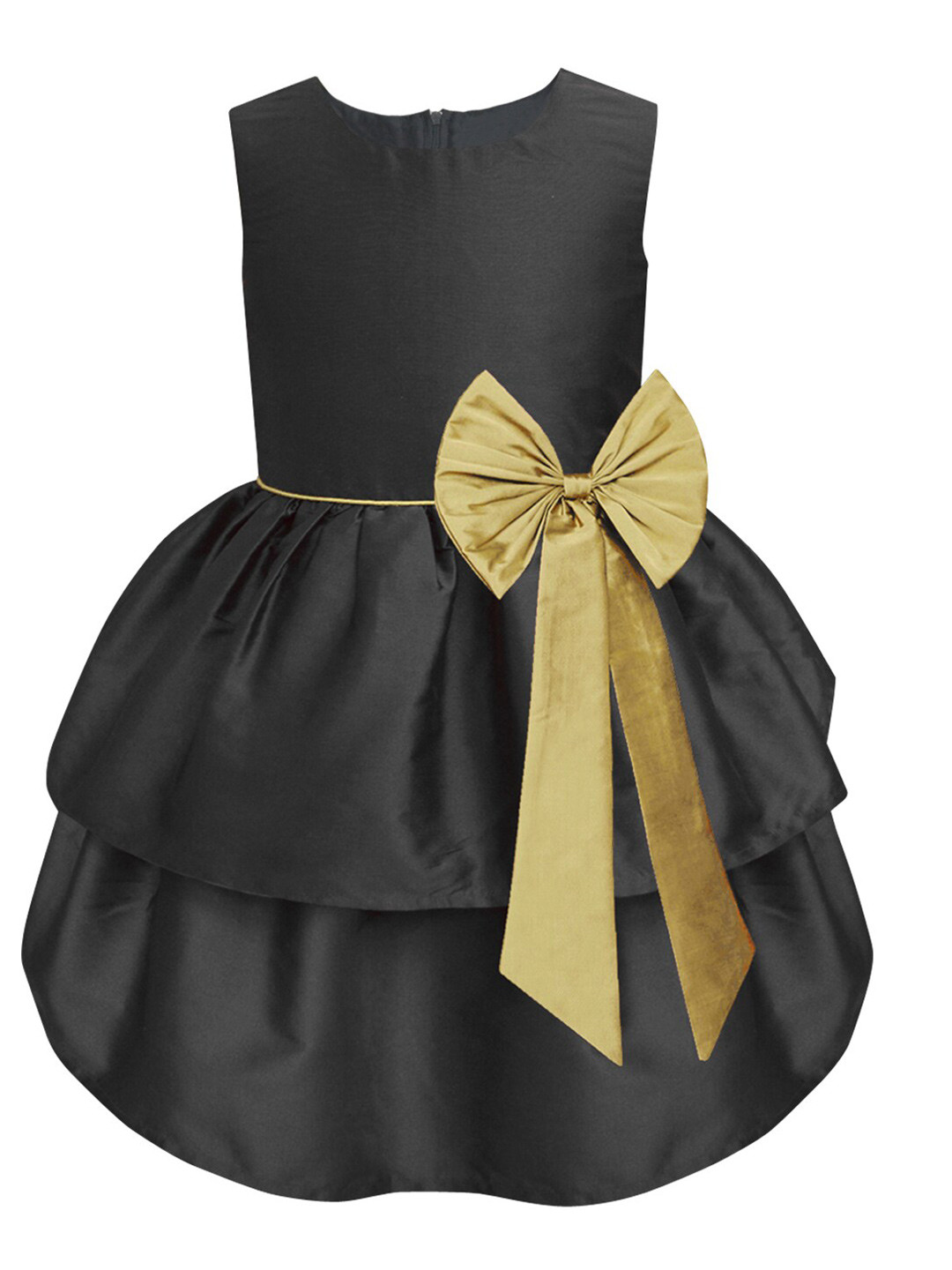 A.T.U.N. Black & Gold-Toned Layered Dress