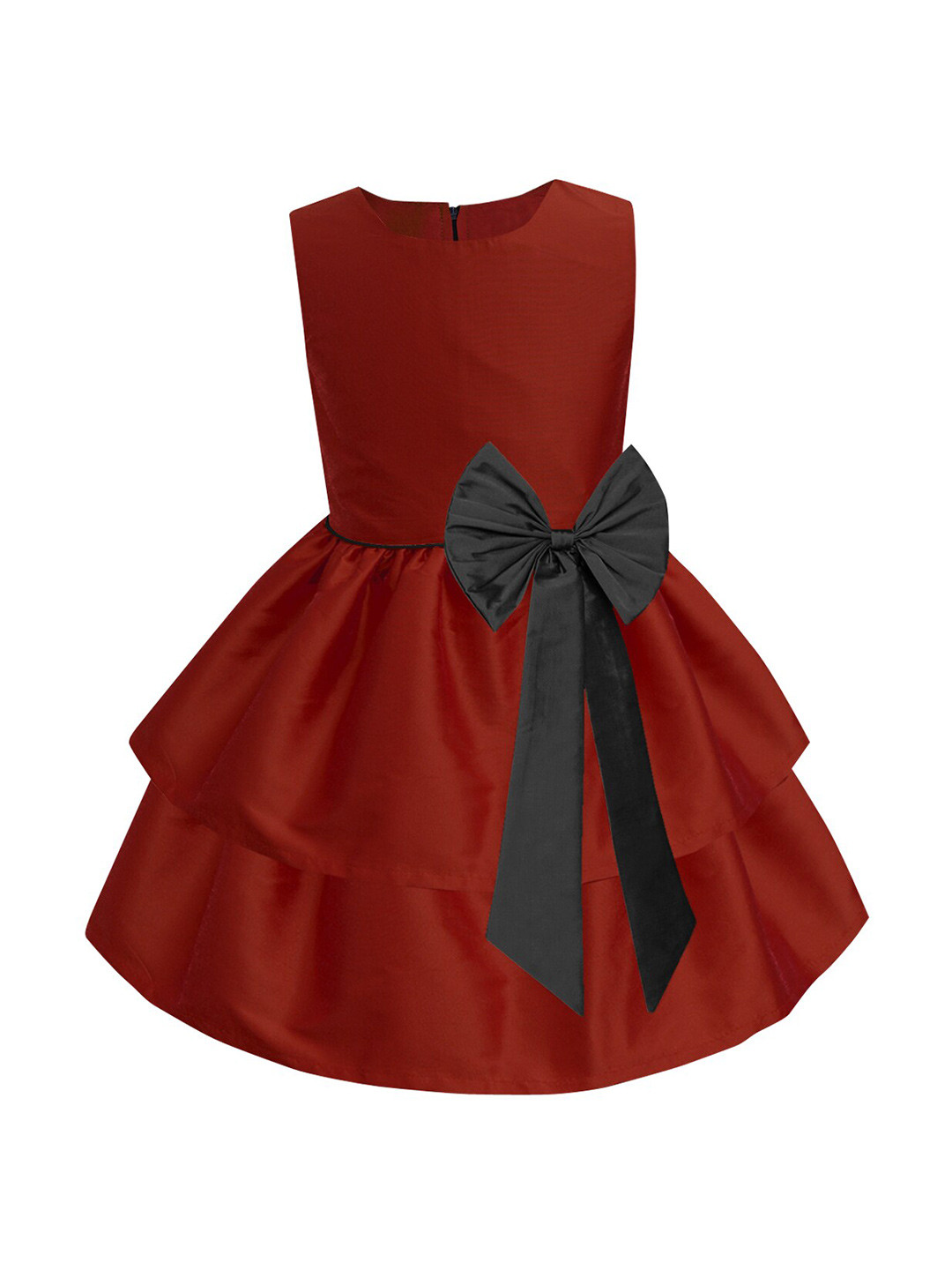 A.T.U.N. Maroon & Black Layered Dress