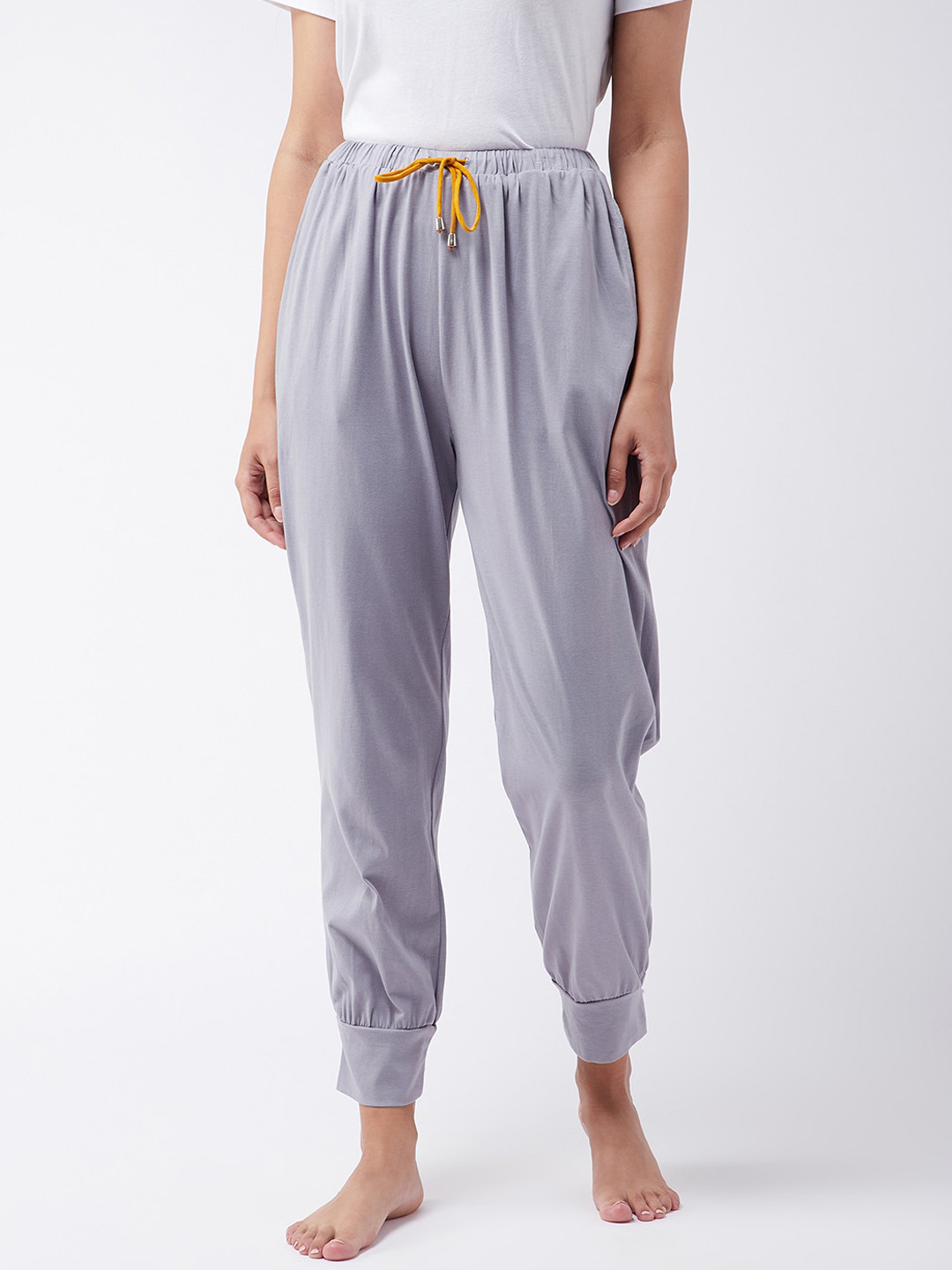Miss Chase Women Grey Pure Cotton Lounge Pants