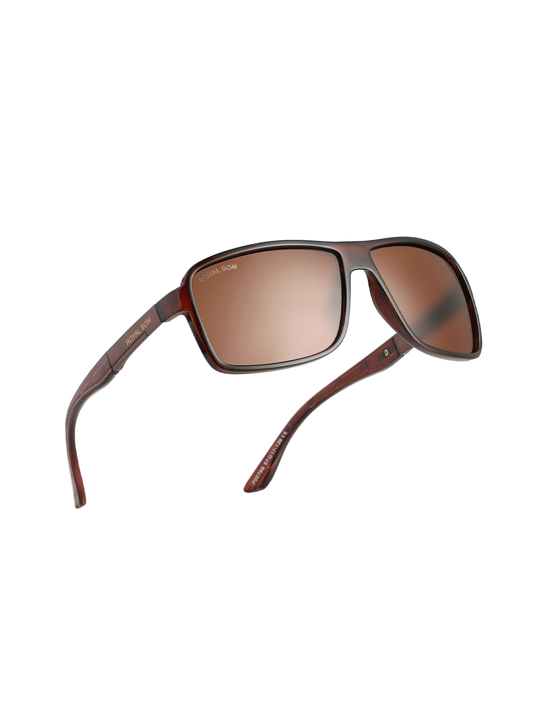 ROYAL SON Men Brown Rectangle Sunglasses with Polarised and UV Protected Lens CHI00123