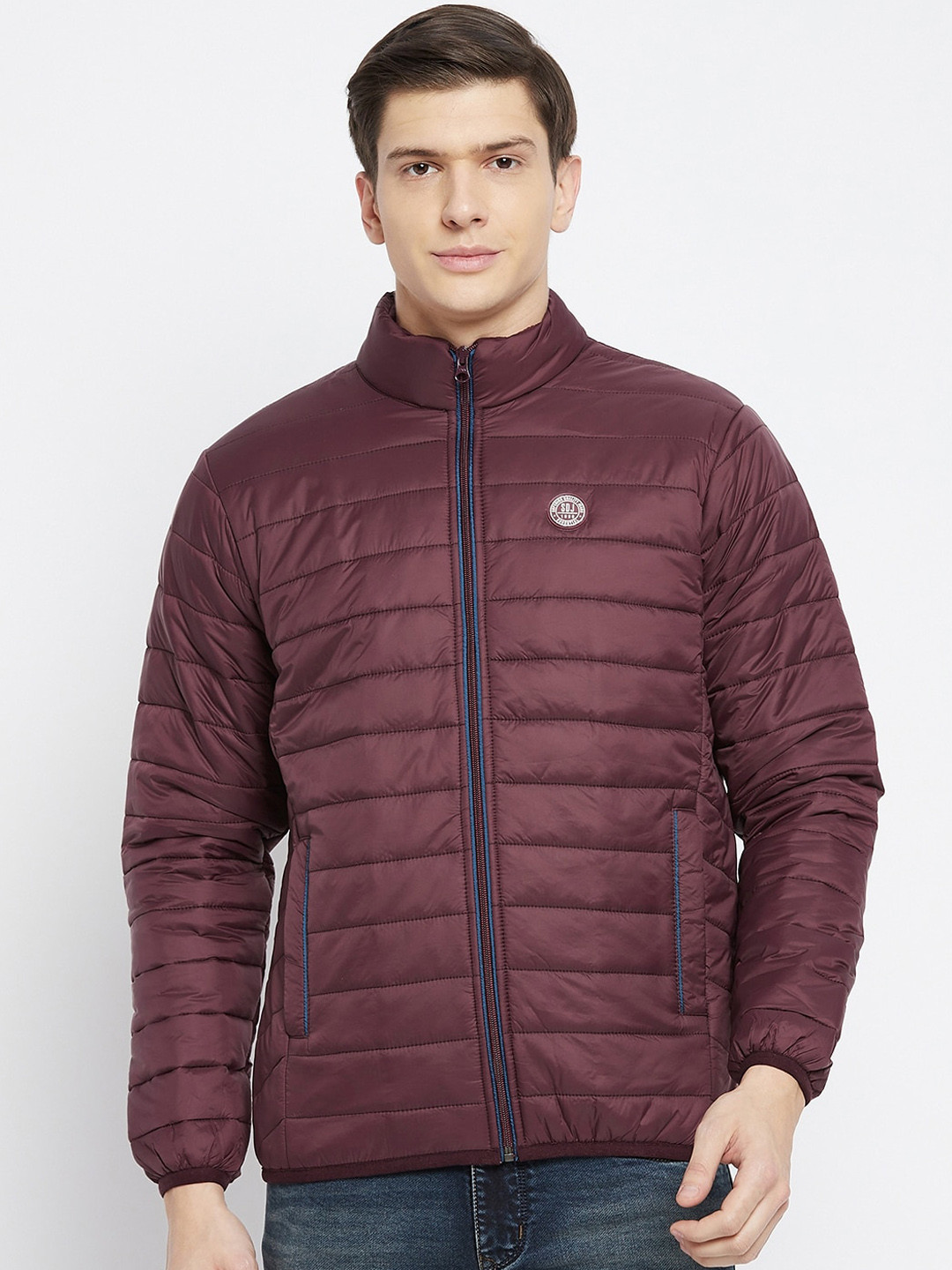 Duke Men Maroon Puffer Jacket