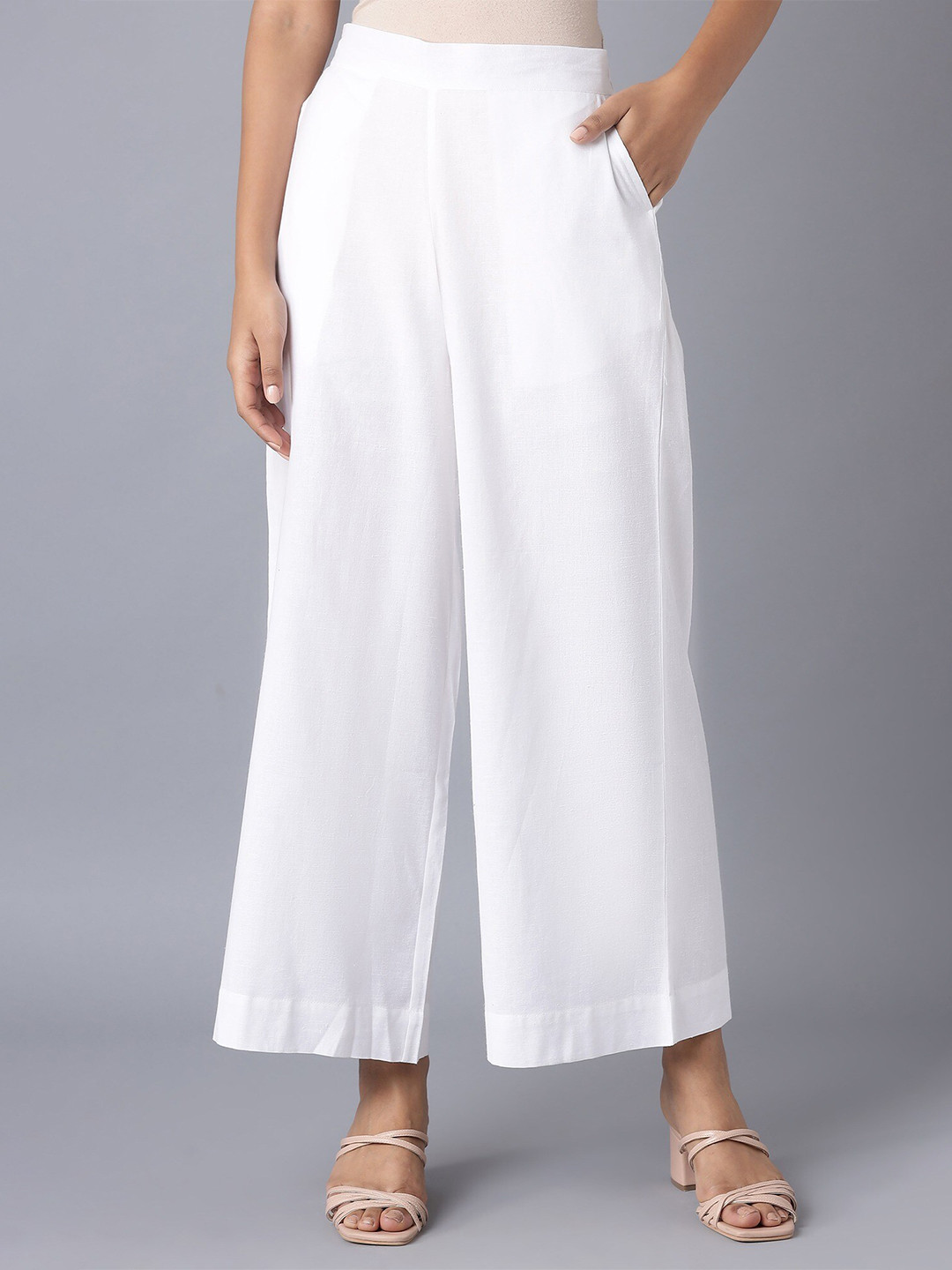 elleven Women White Palazzos