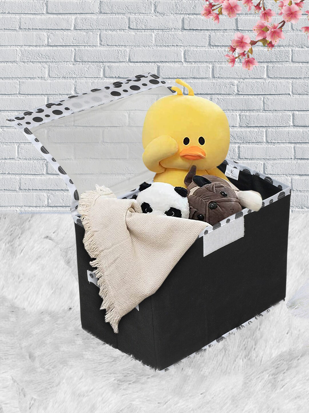 Kuber Industries Black & White Printed Drawer Organiser