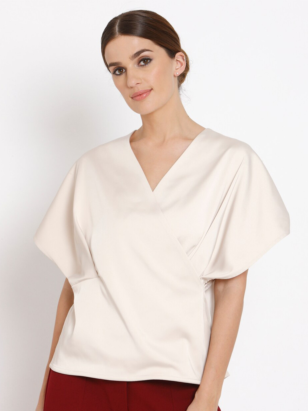 Vero Moda Off White Wrap Top