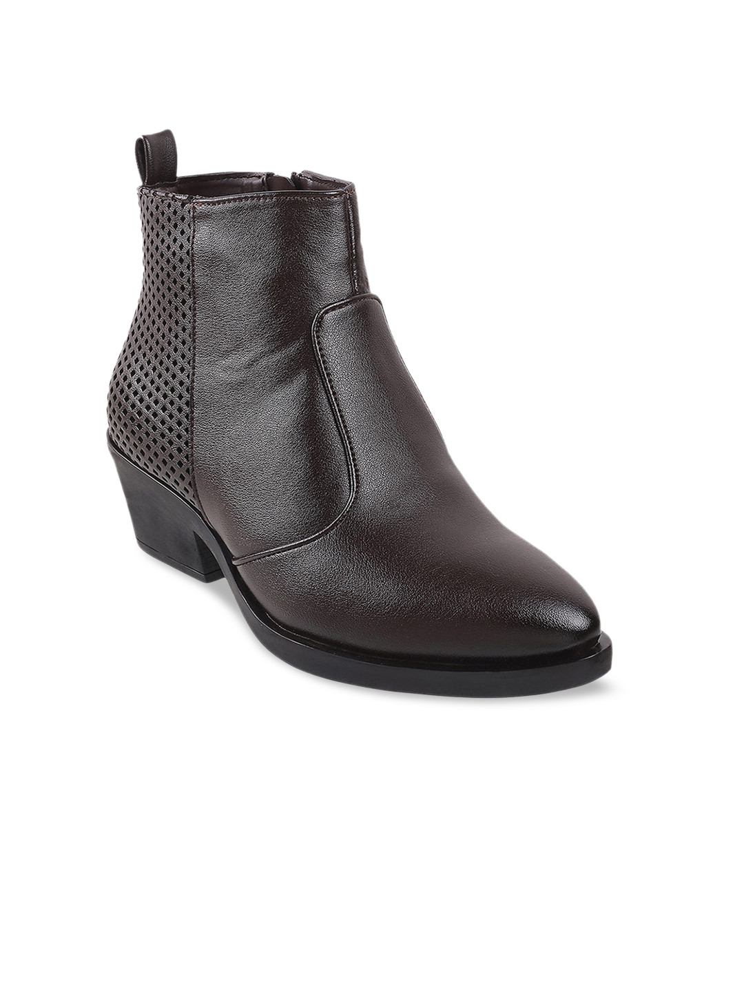 Metro Brown Suede Kitten Heeled Boots