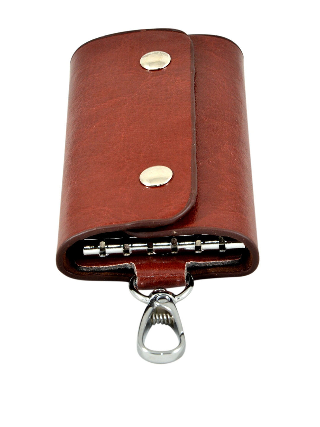 Instabuyz Brown Solid Leather Keychain