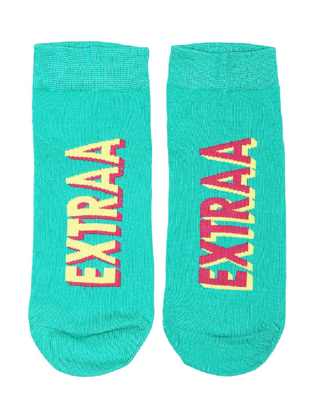 Soxytoes Unisex Blue & Pink Patterned Pure Combed Cotton Ankle-Length Socks