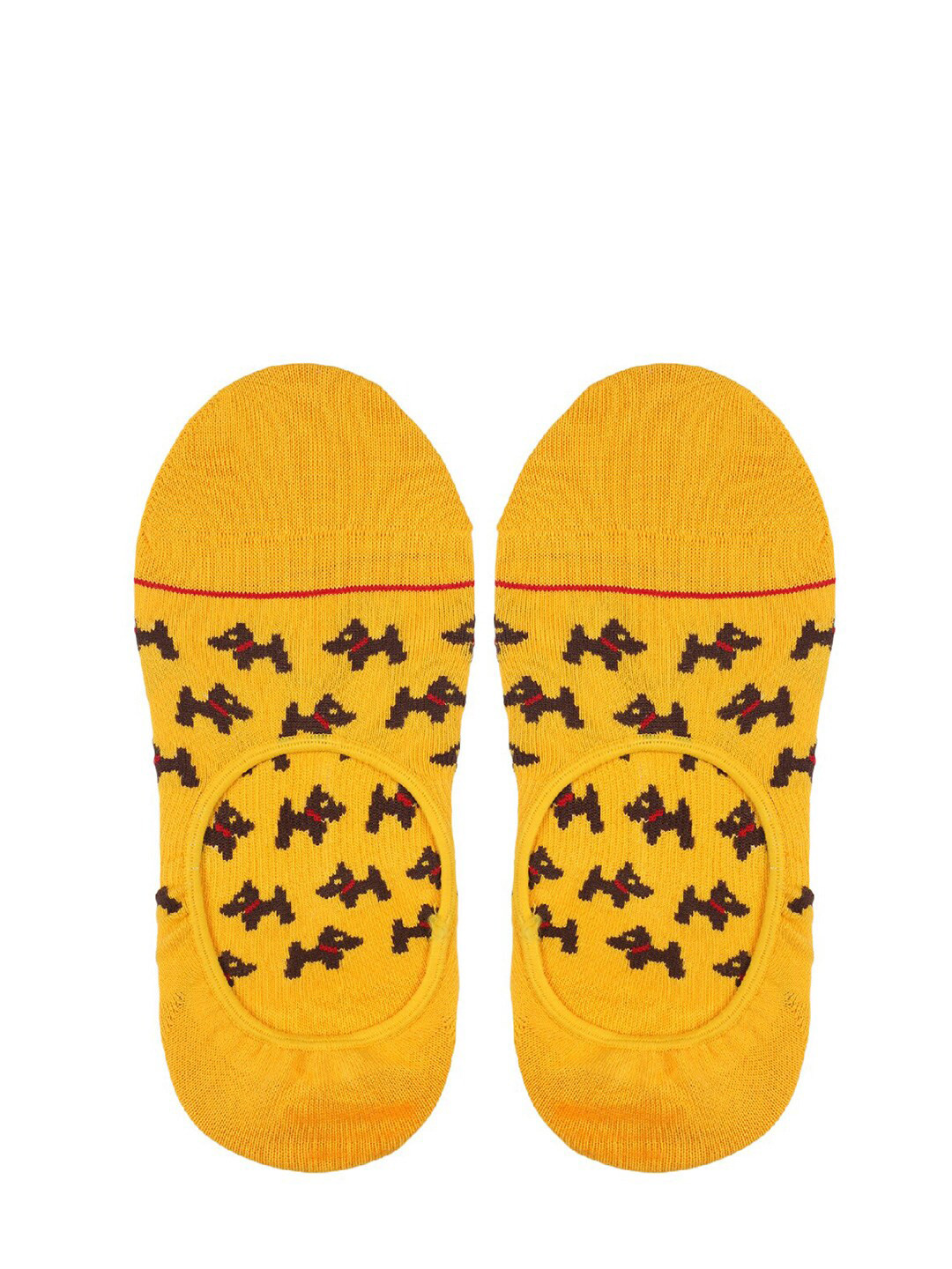 Soxytoes Mustard Self Design Shoe Liners