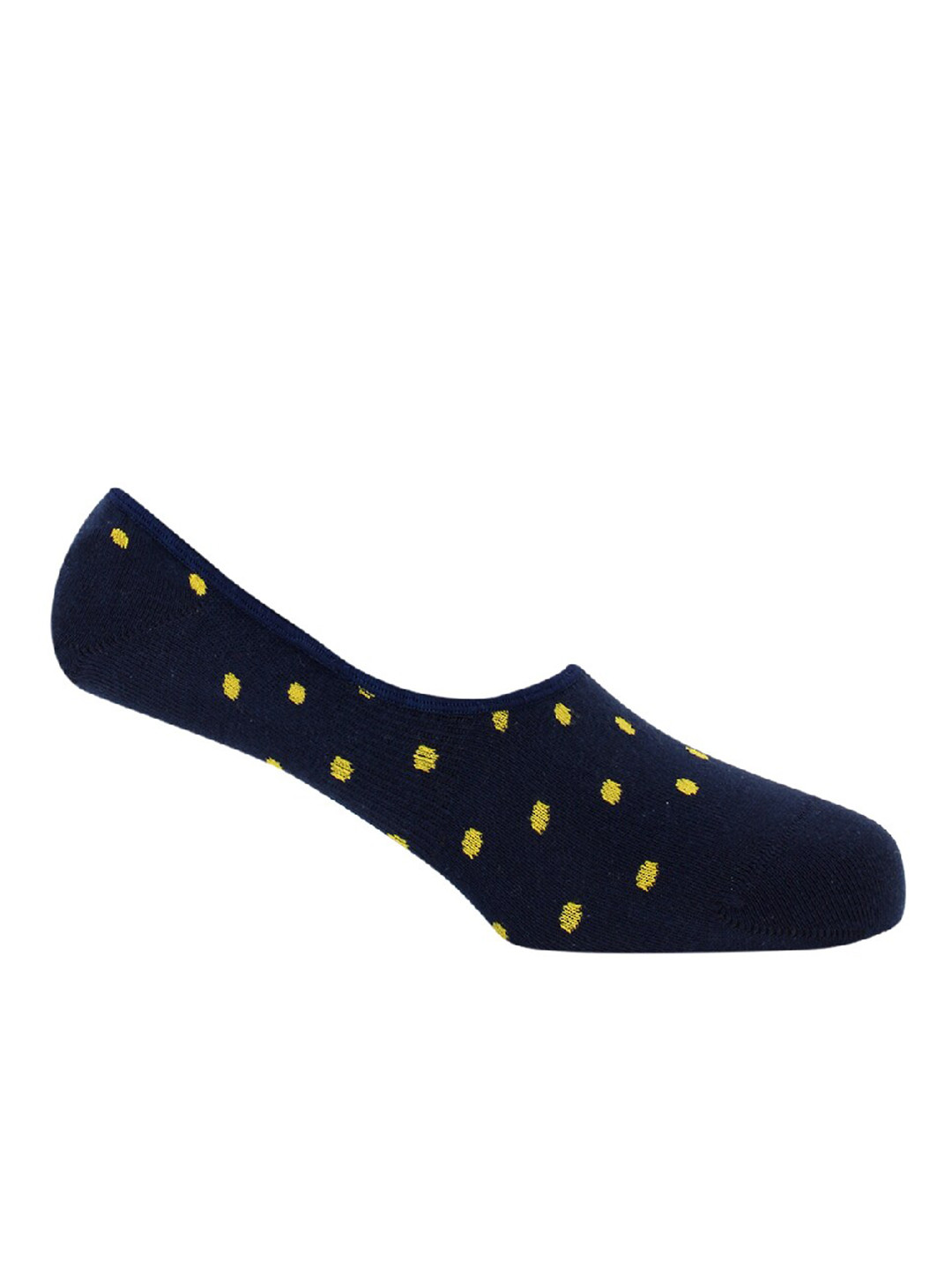 Soxytoes Men Navy Blue & Yellow Patterned Shoe Liners